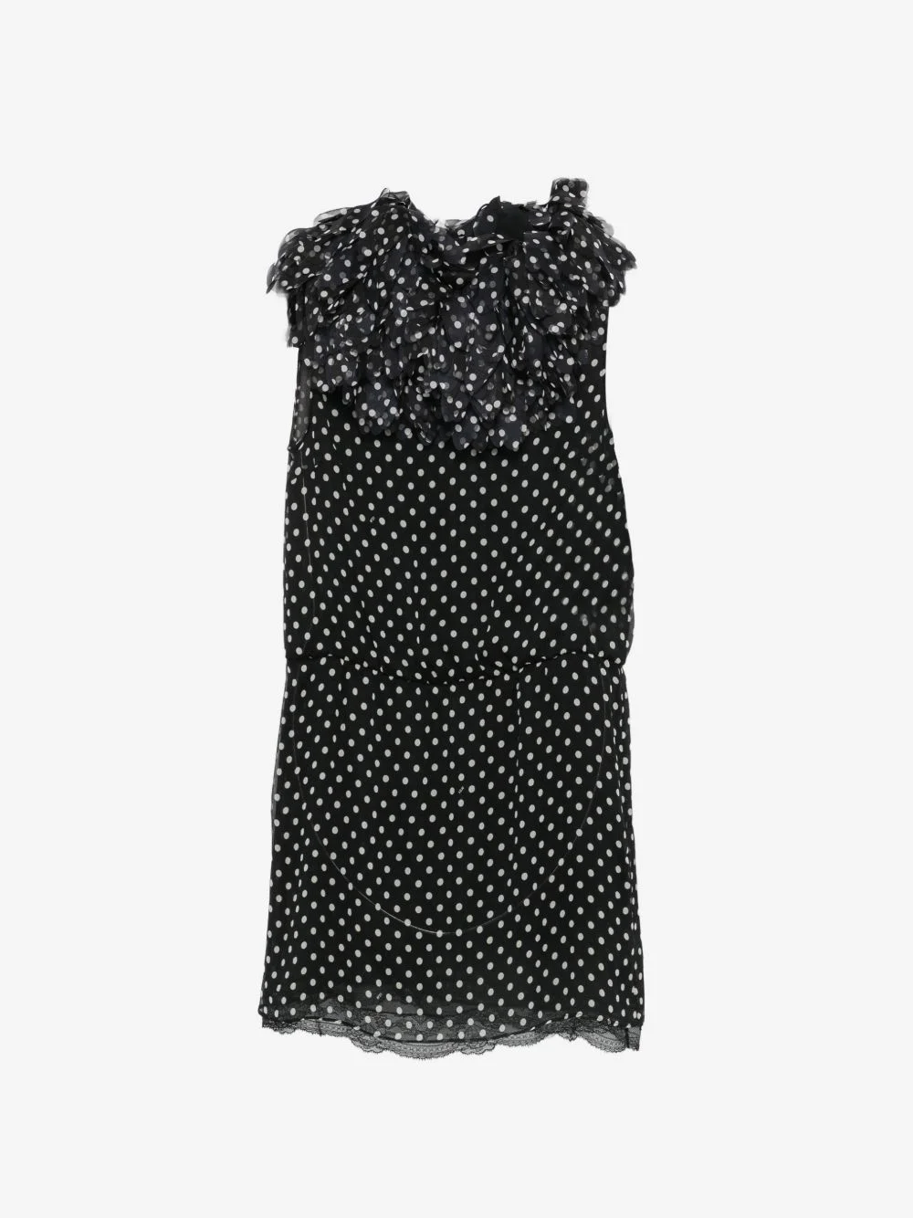 polka dot ruffled midi dress - 1