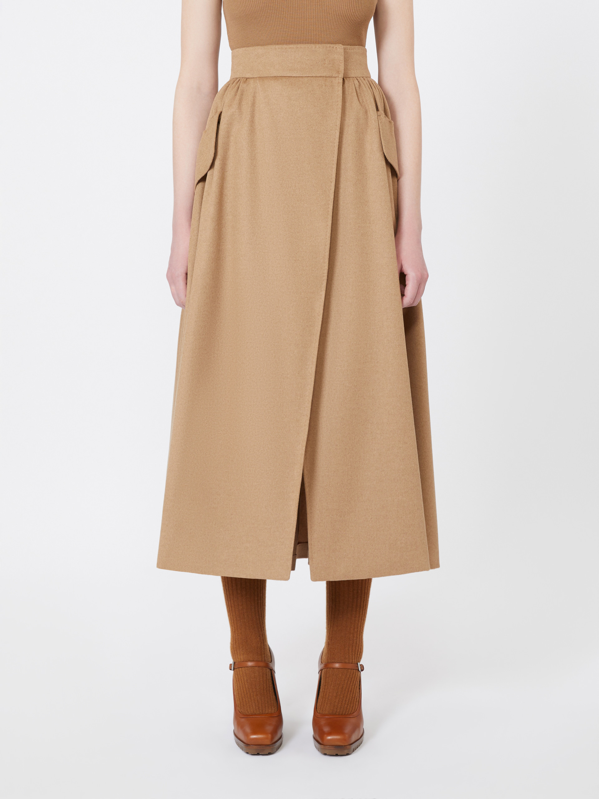 EUFEMIA Camel drap skirt - 3