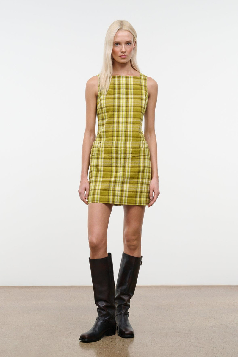 STAUD SHEA DRESS PEPPERONCINI PLAID 3