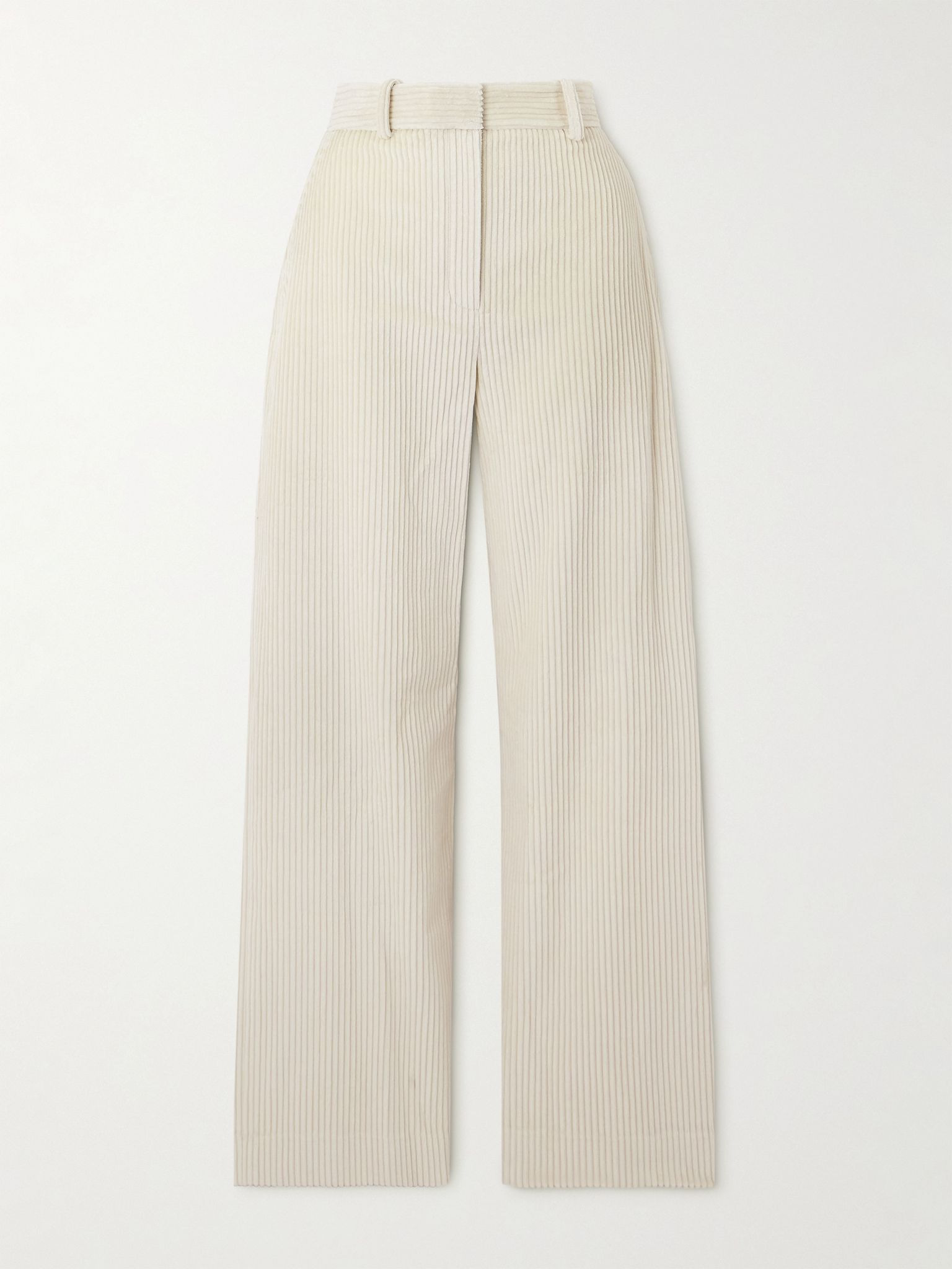 Lidie cotton-corduroy wide-leg pants Ecru - 1