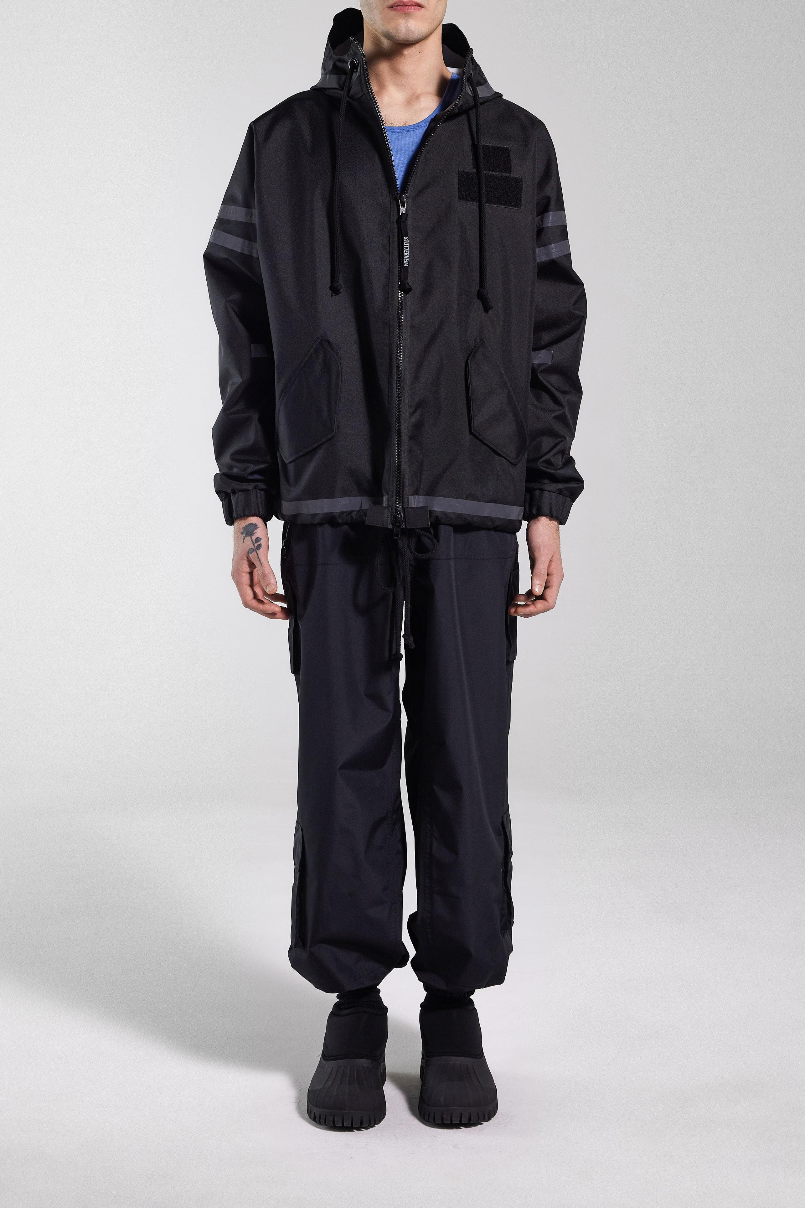 Stutterheim Forsa Full Zip Hooded Jacket in Black at Nordstrom - 8