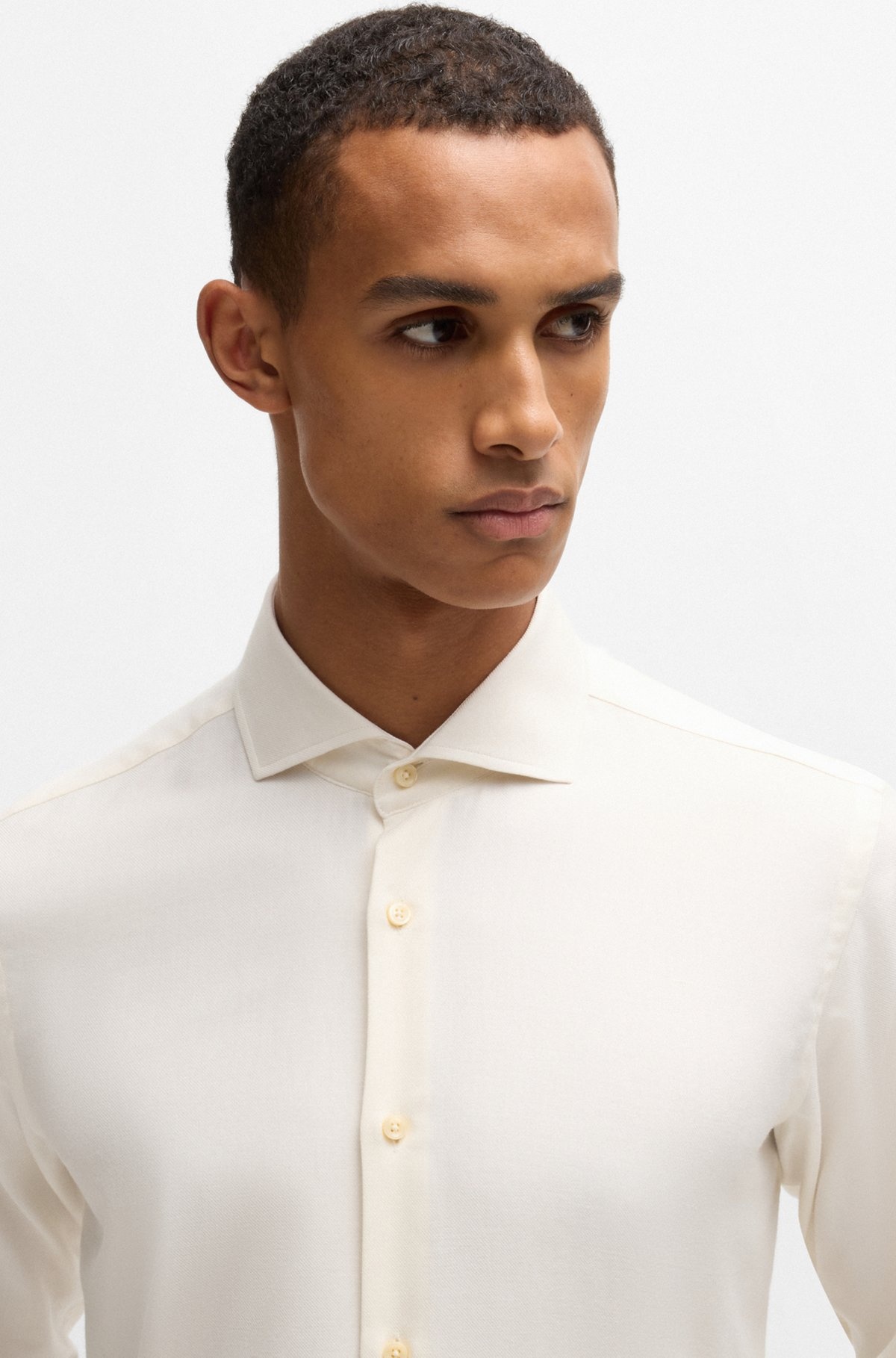 REGULAR-FIT SHIRT IN COTTON-CASHMERE TWILL - 3