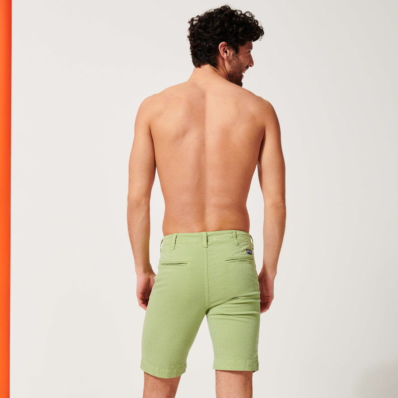 Men Cotton Bermuda Shorts Micro Flower 4