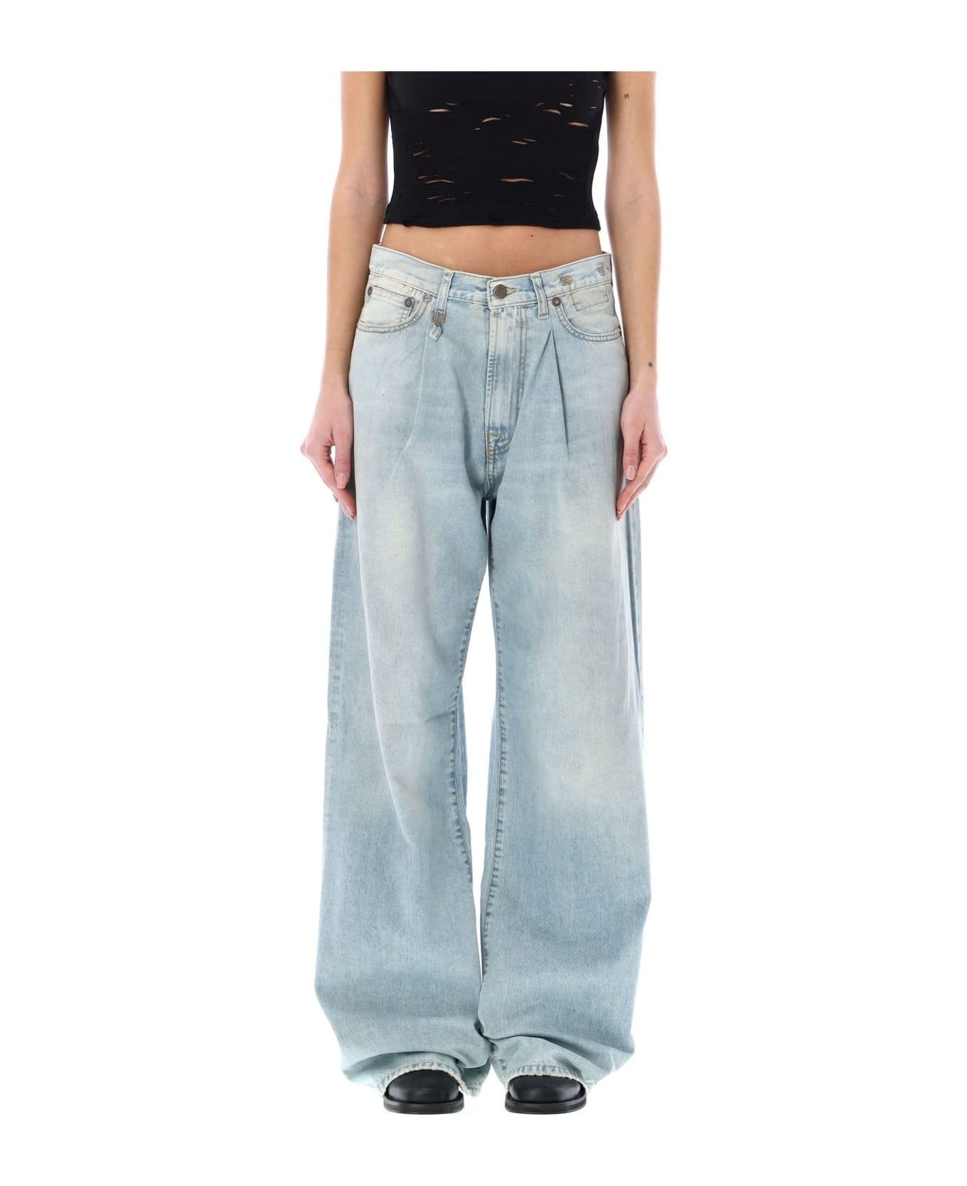 Damon Pleated Wide Leg Jean - 1