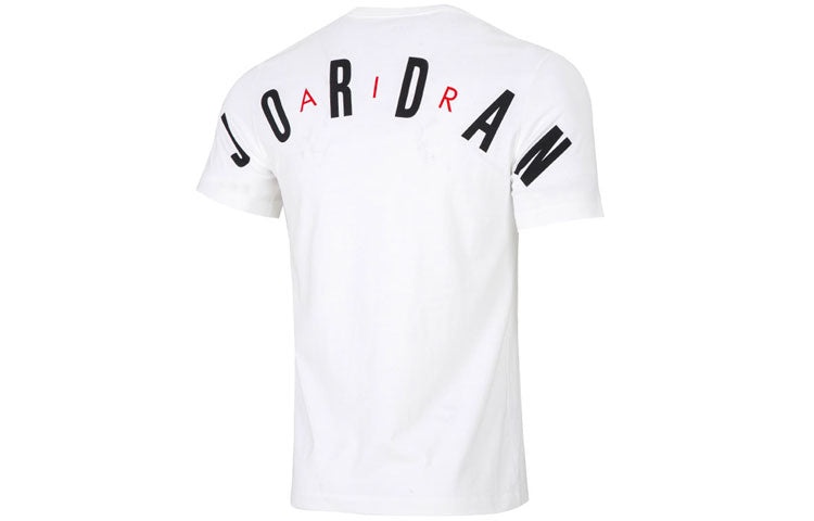 Air Jordan Alphabet Flying Man Logo Printing Round Neck Casual Short Sleeve White DM1463-100 - 2