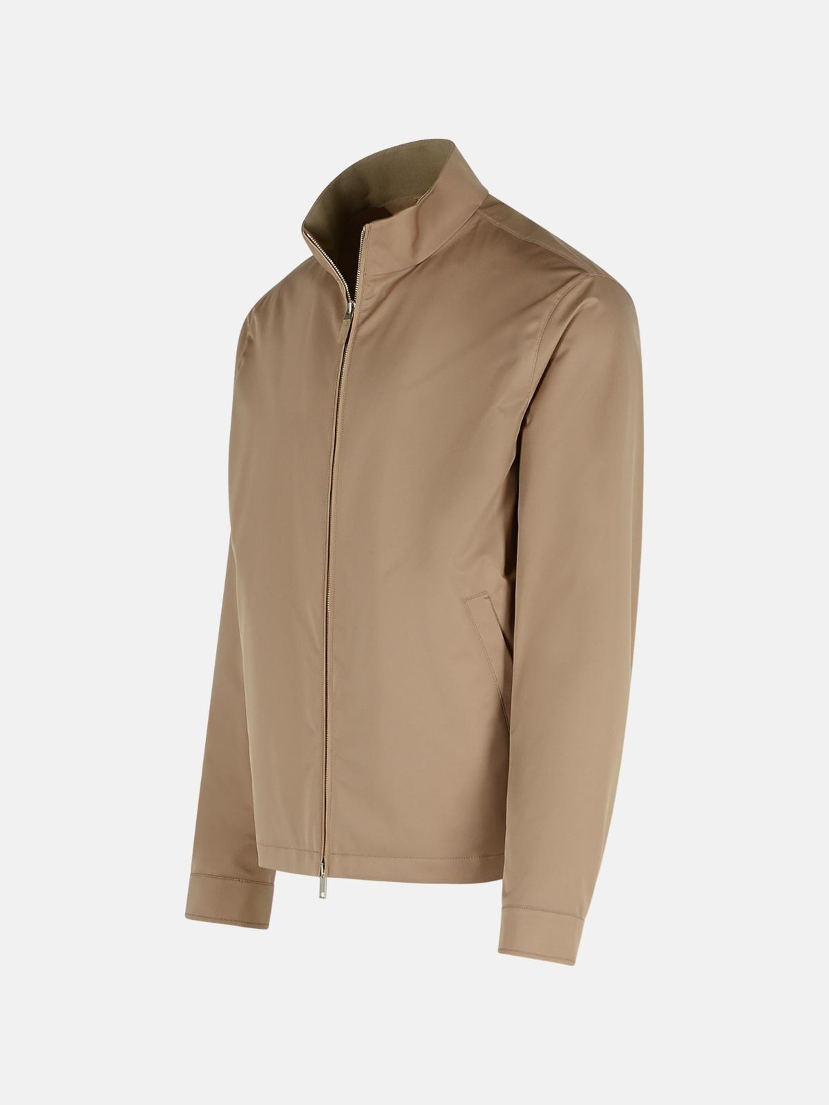 BEIGE POLYESTER BOMBER JACKET - 2