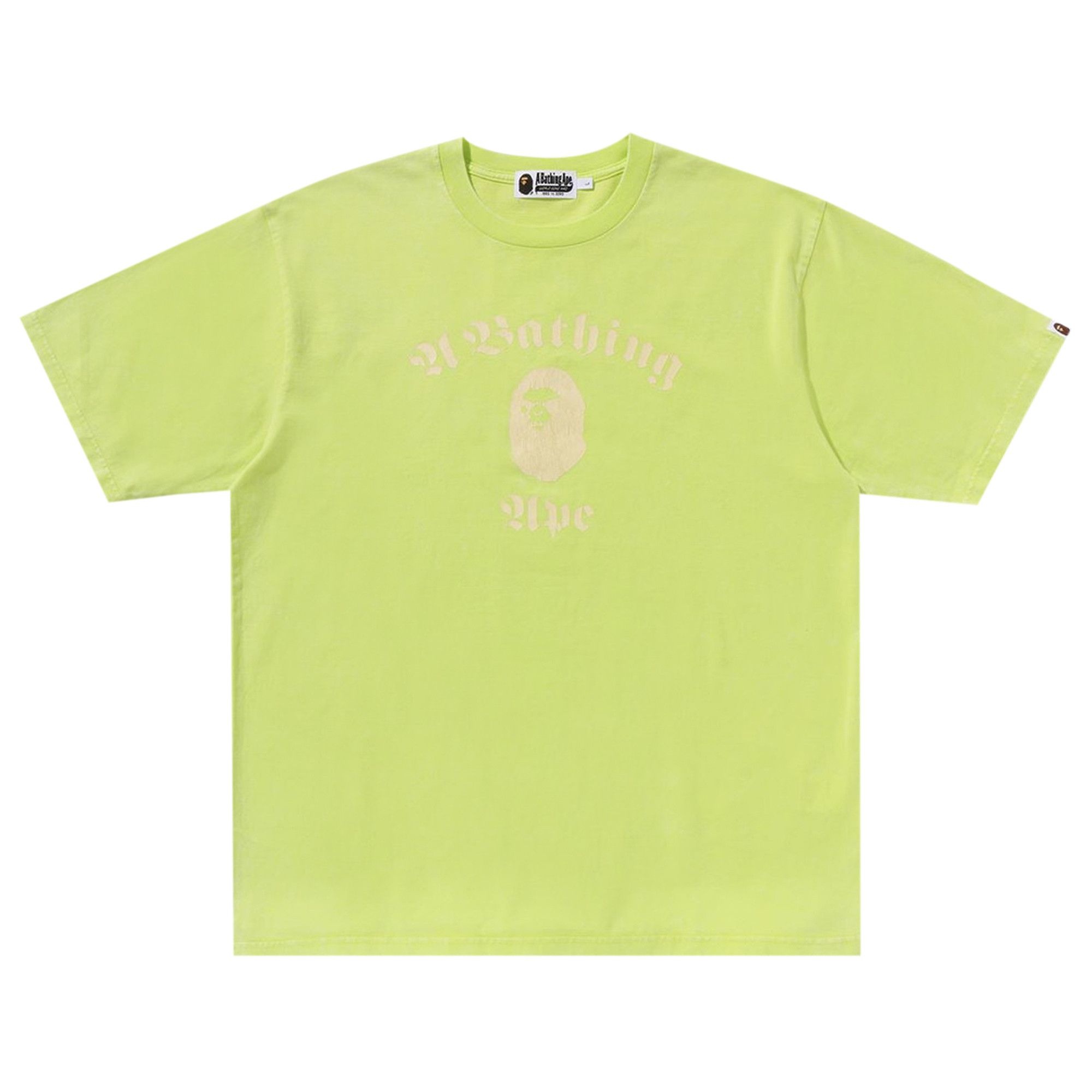 BAPE A Bathing Ape Overdye Relaxed Fit Tee 'Yellow' - 1