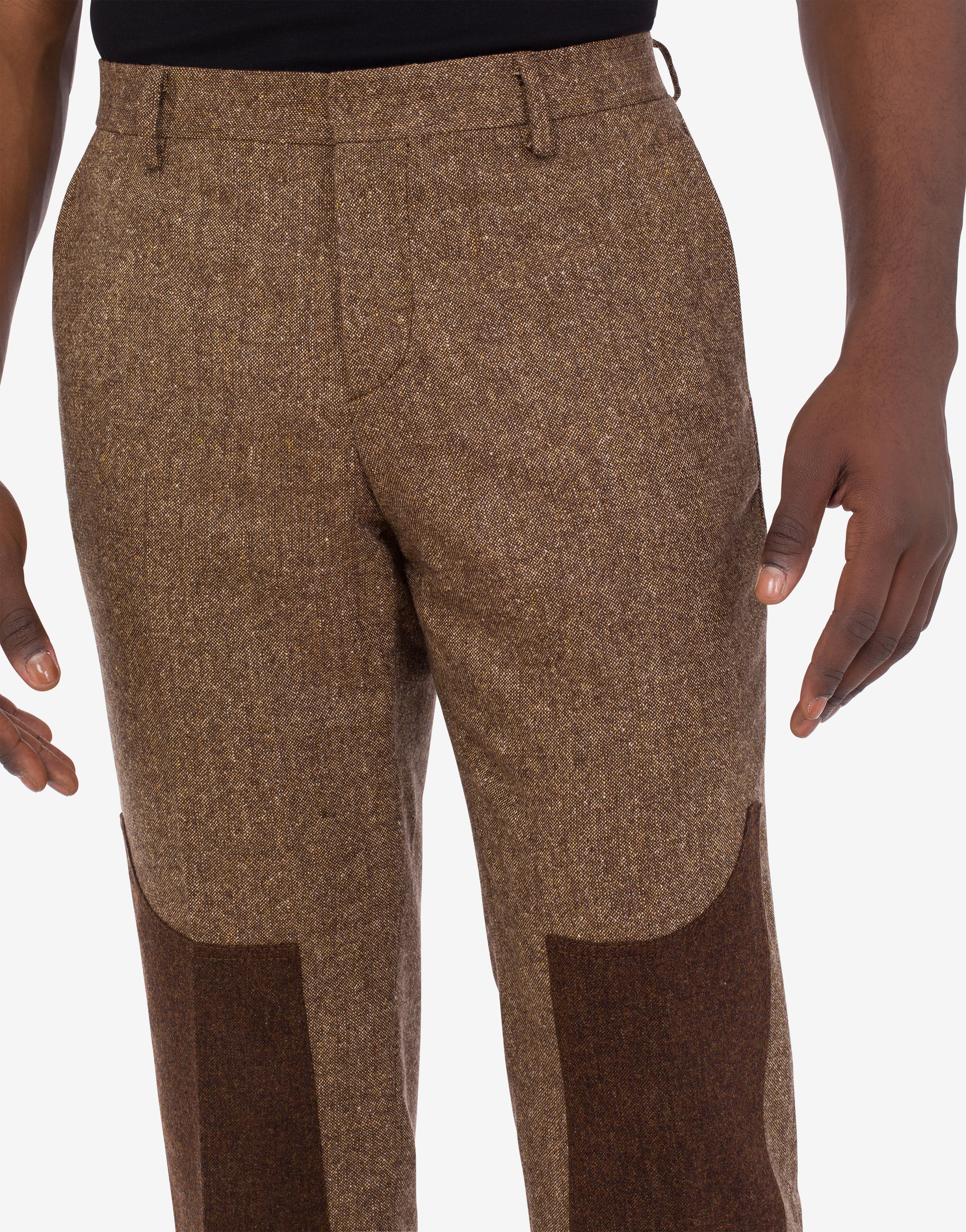 SEWING PATCH WOOL BLEND TROUSERS - 4