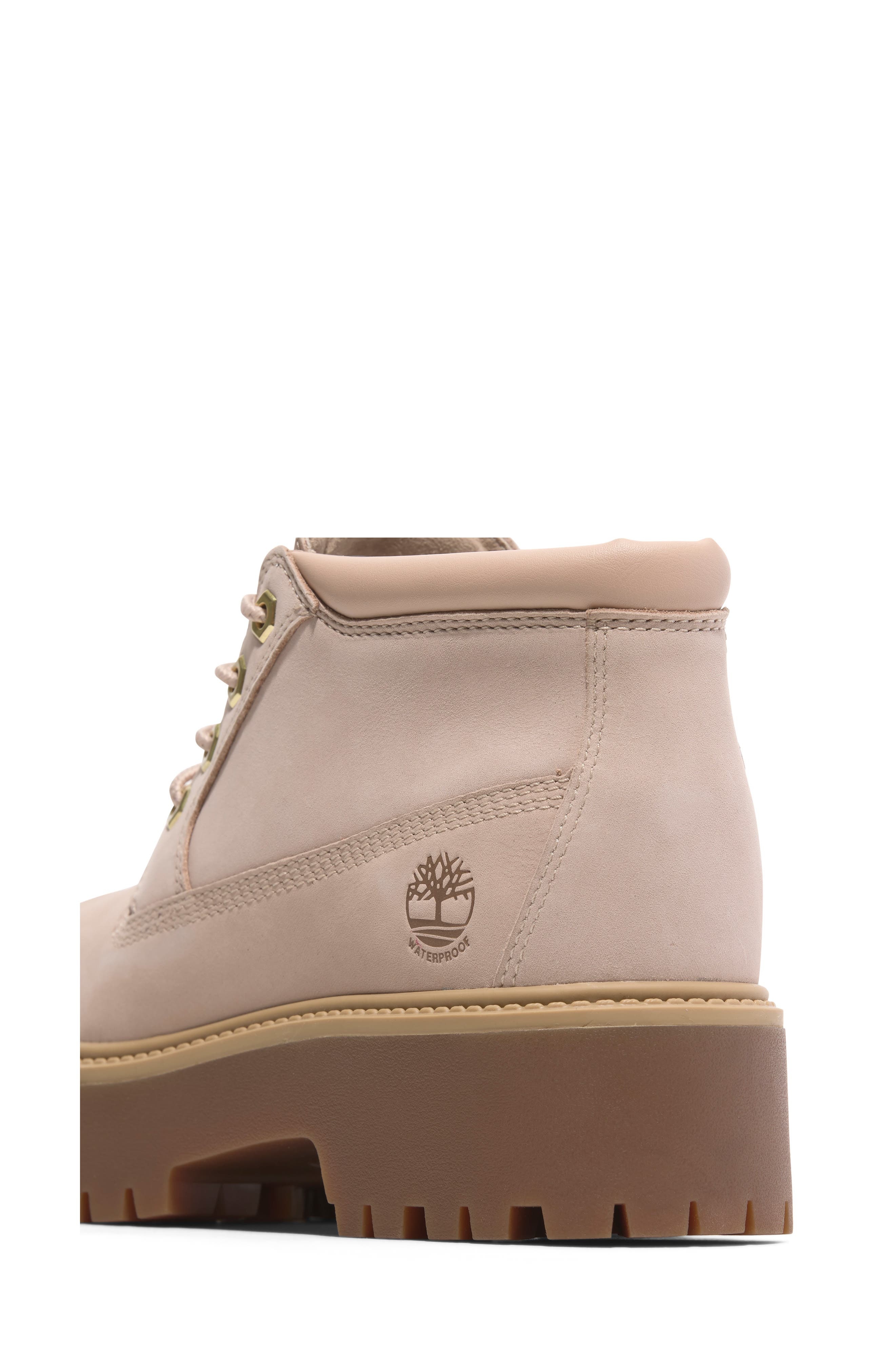 Timberland Stone Street Waterproof Platform Boot in Light Beige Nubuck at Nordstrom - 6