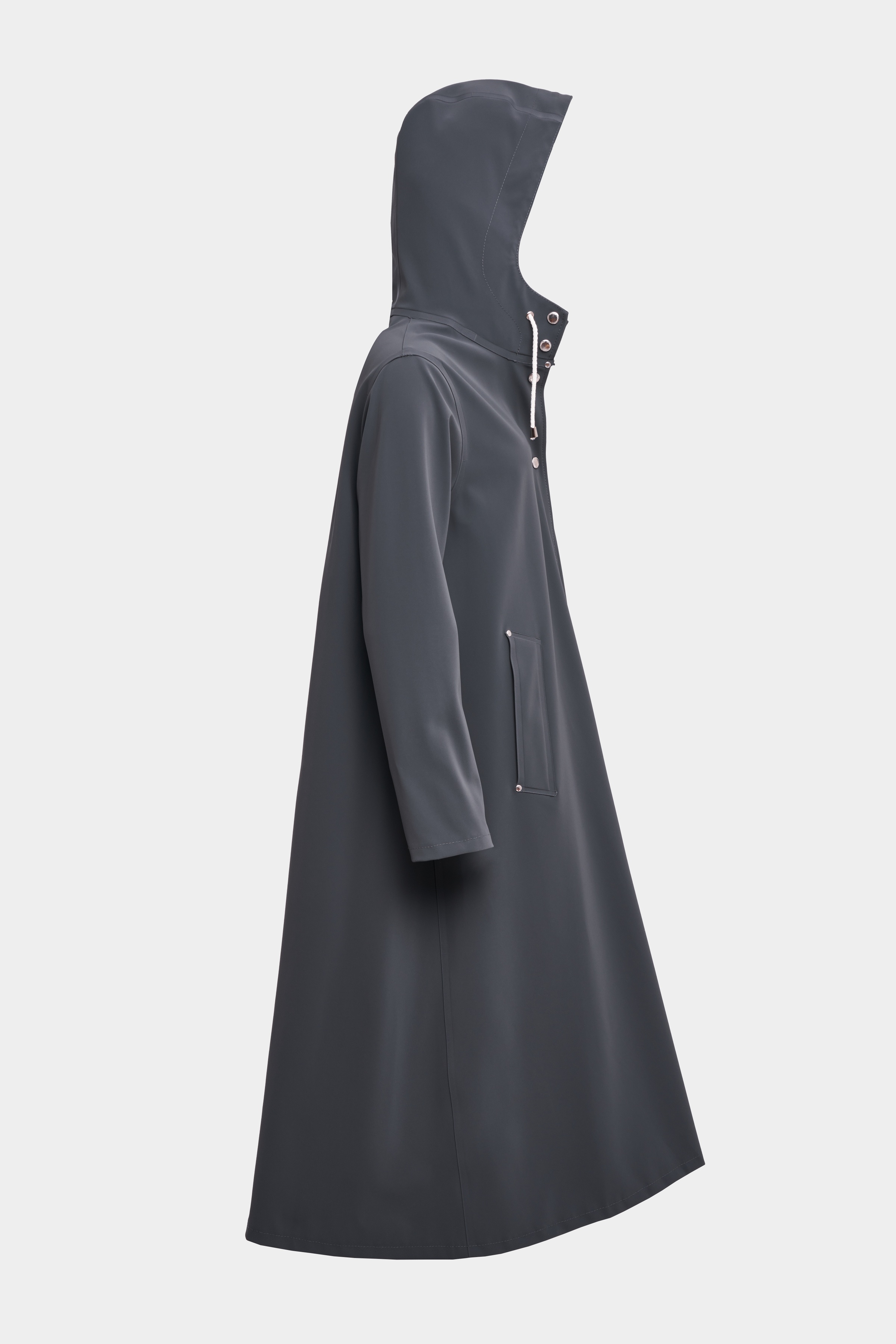 Mosebacke Long Matte Raincoat Charcoal - 5