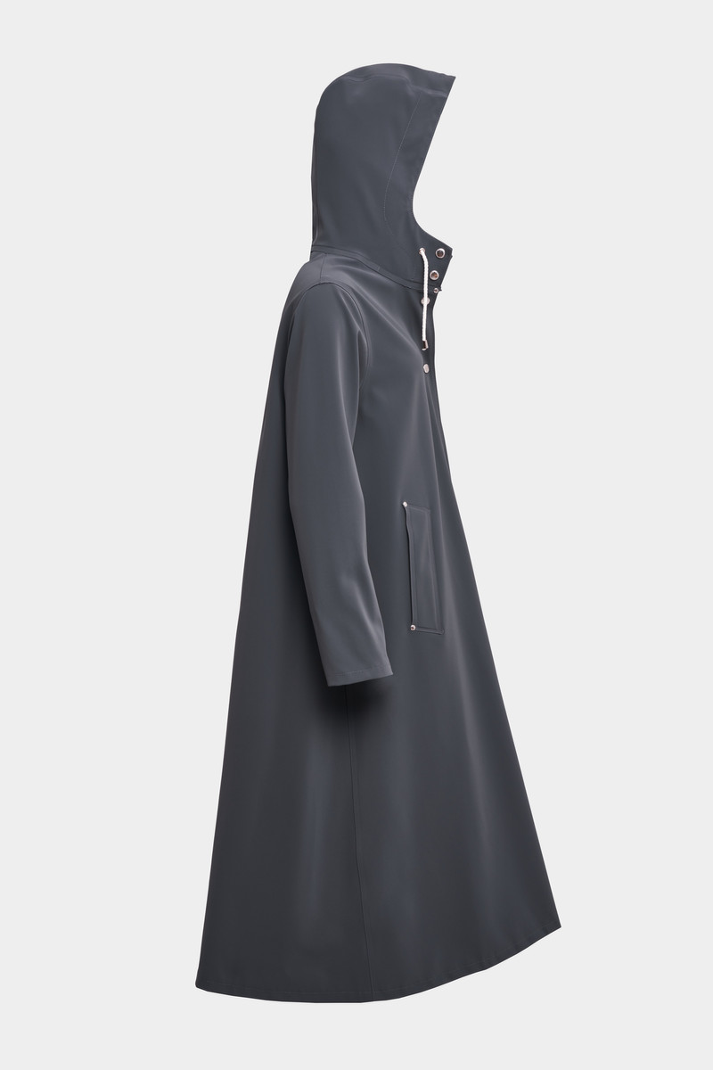 Mosebacke Long Matte Raincoat Charcoal 5