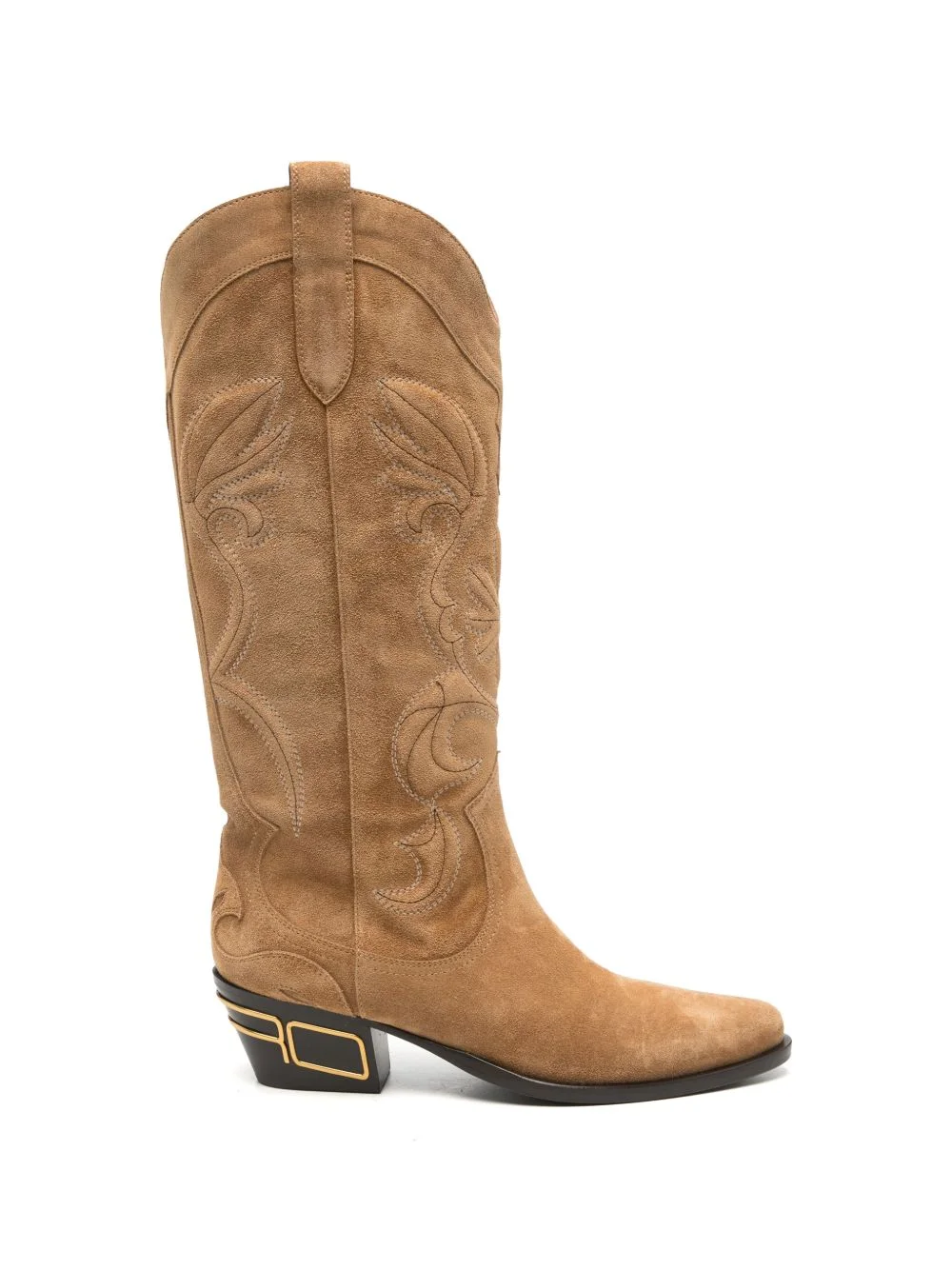 embroidered suede boots - 1