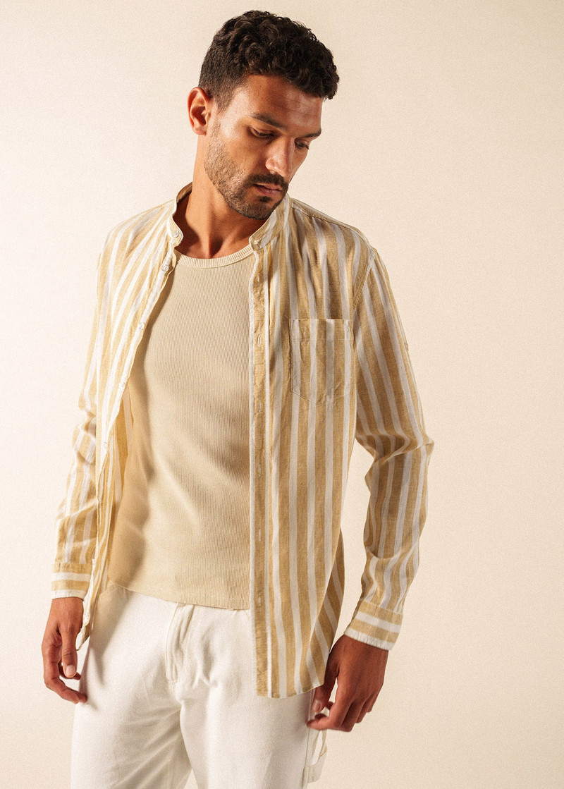 LIAM Striped Linen & Cotton Shirt 4