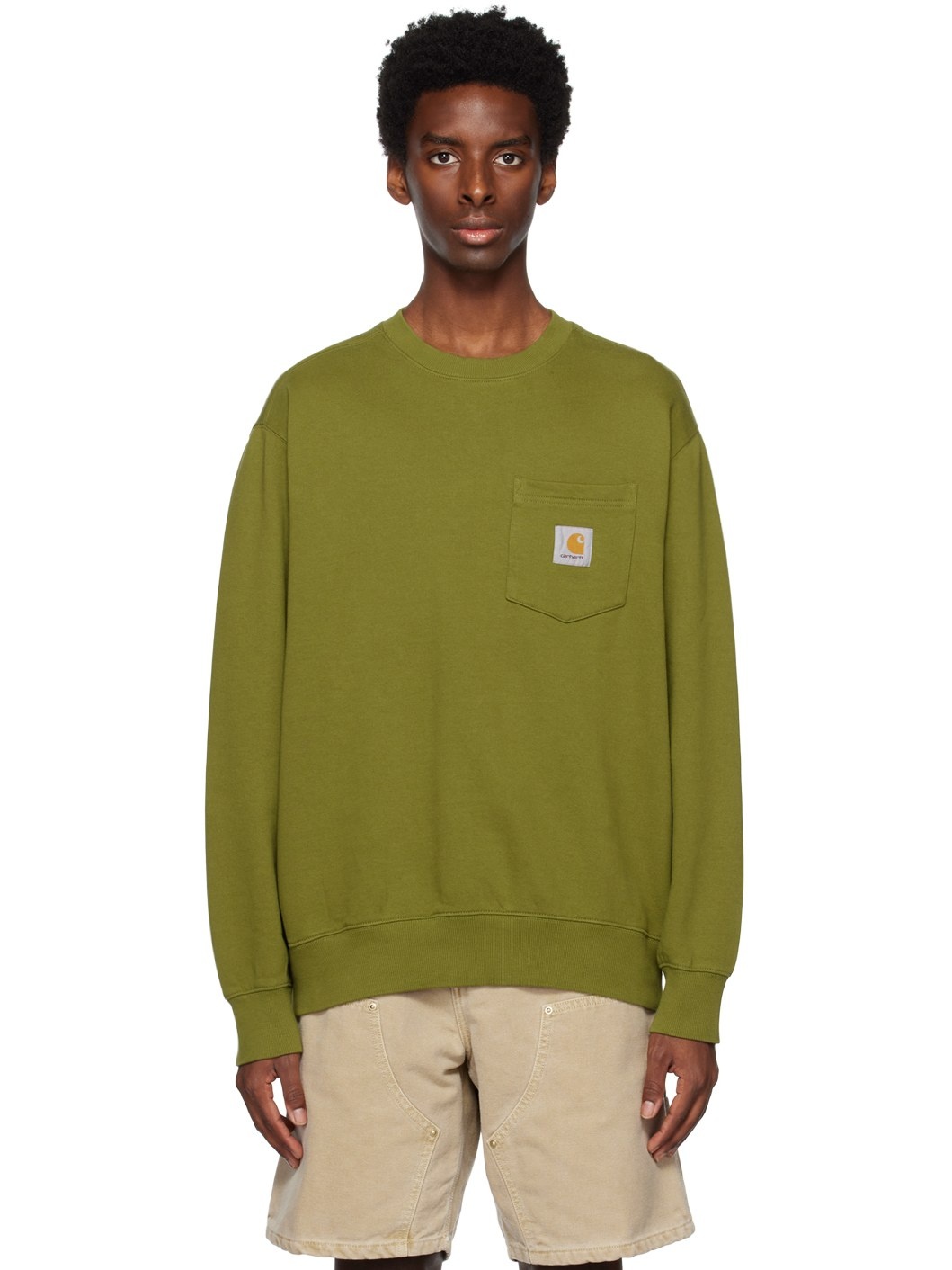 Green Pocket Sweatshirt - 1