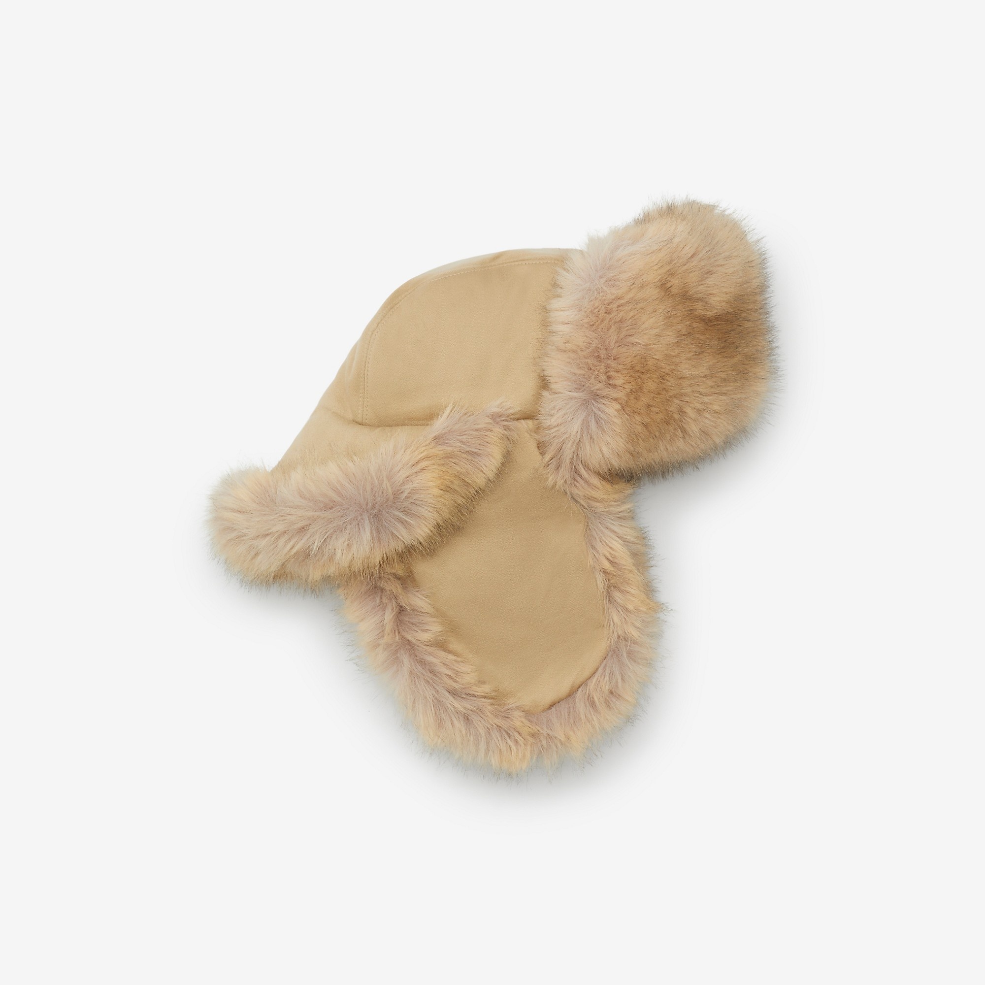 Faux Fur and Cotton Trapper Hat - 1