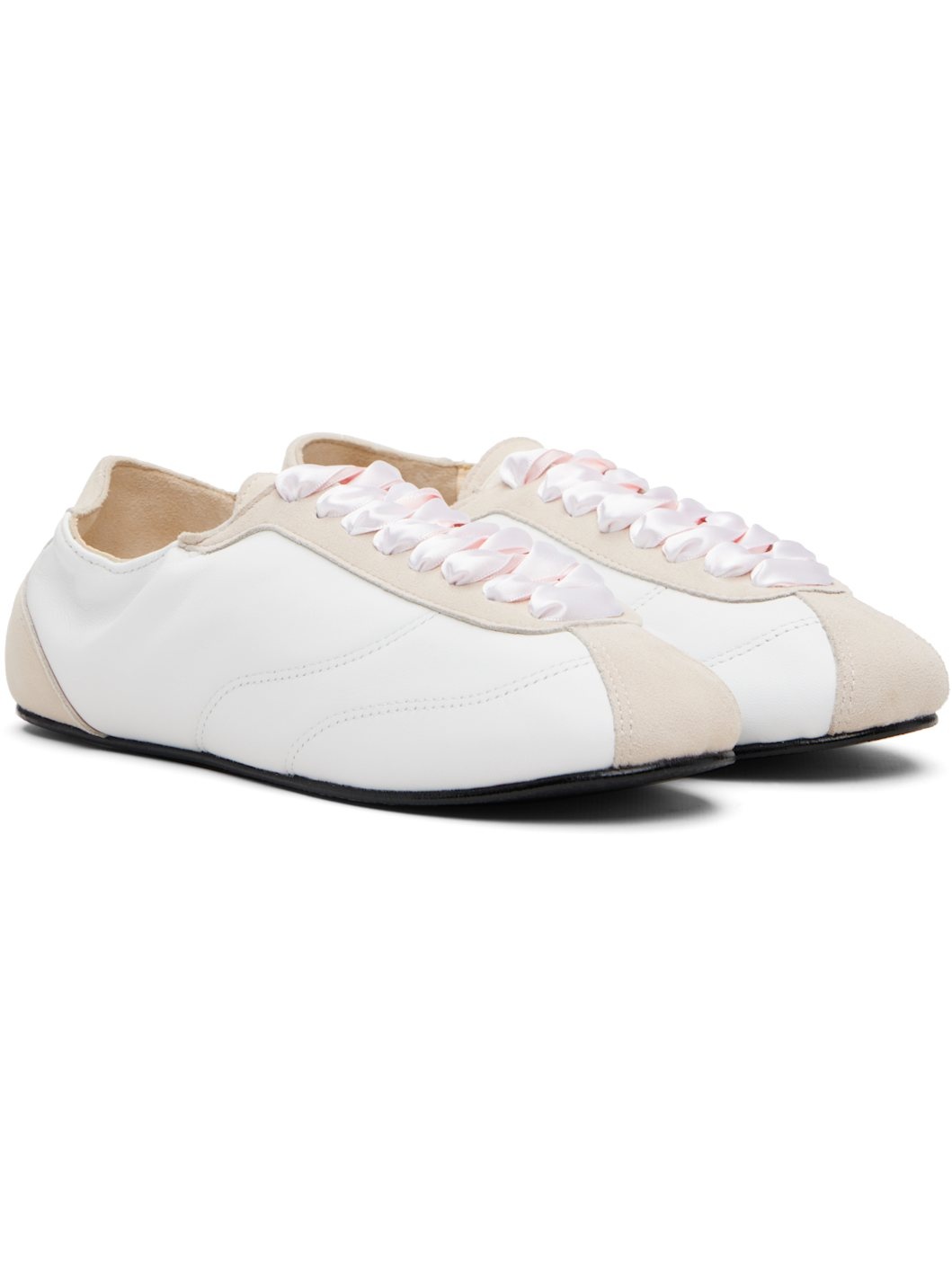 White Silk Tennis Sneakers - 4