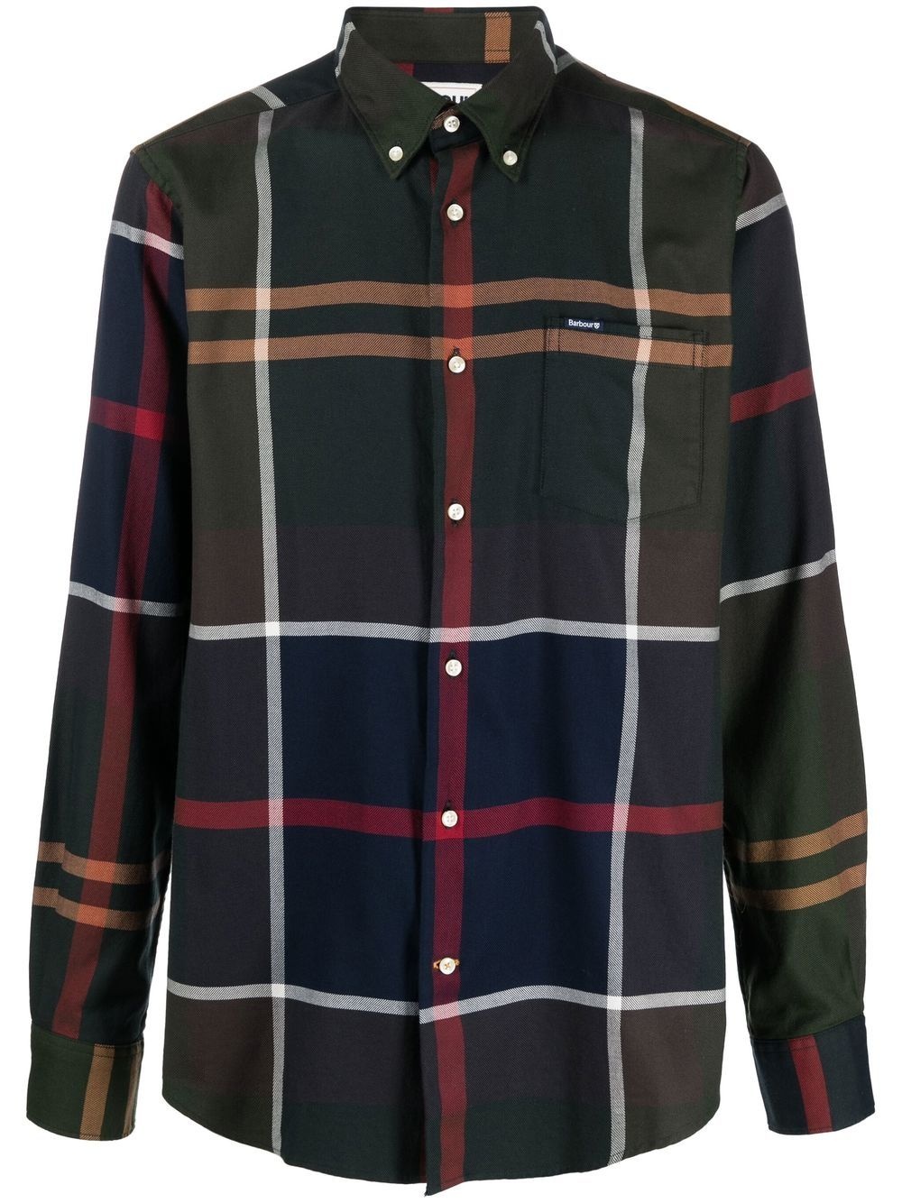 button-down check-pattern cotton shirt - 1
