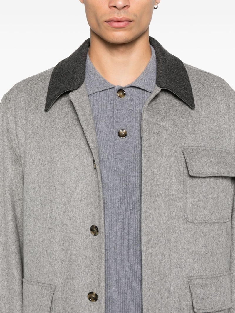 contrast-collar wool shirt jacket 5