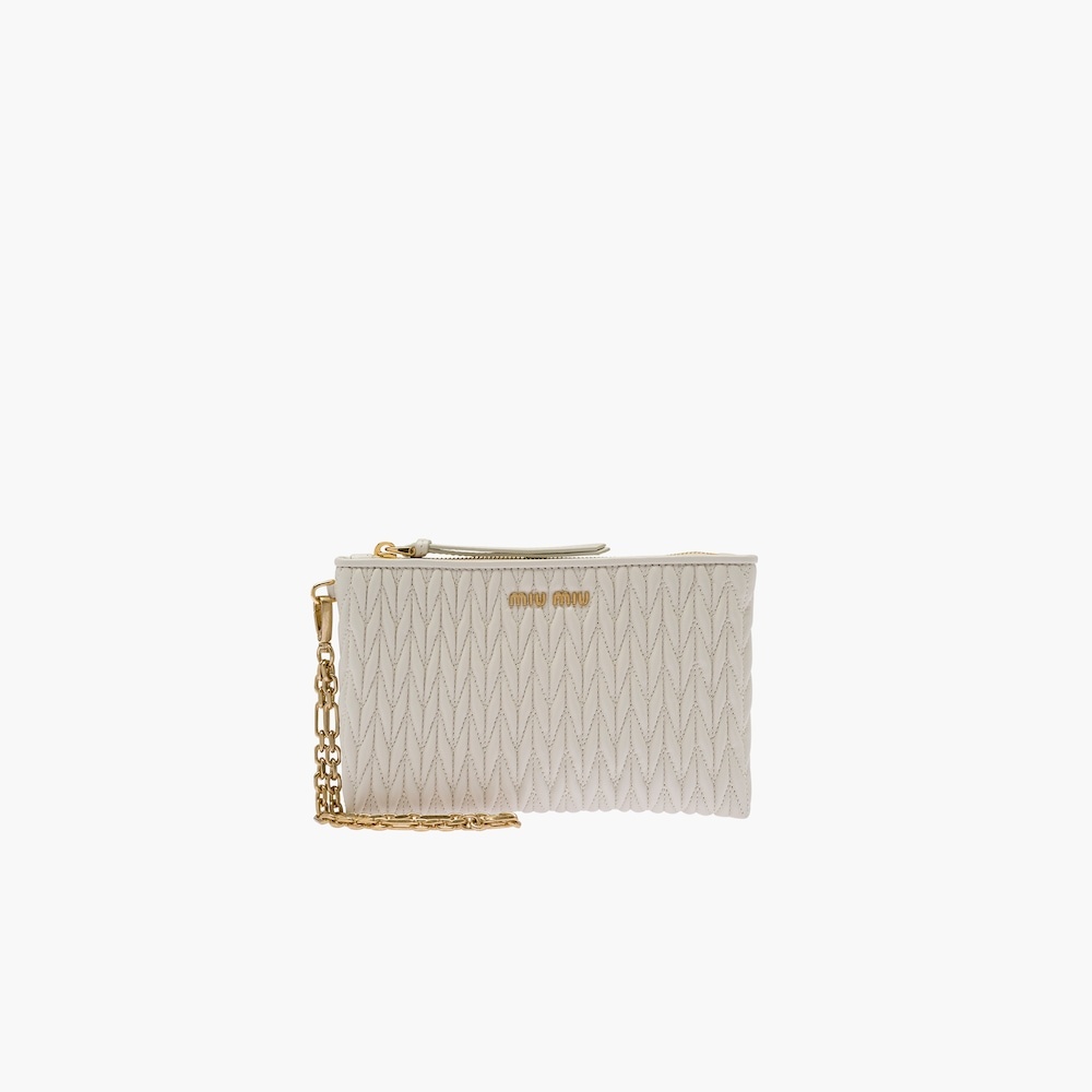 Matelassé nappa leather pouch - 1