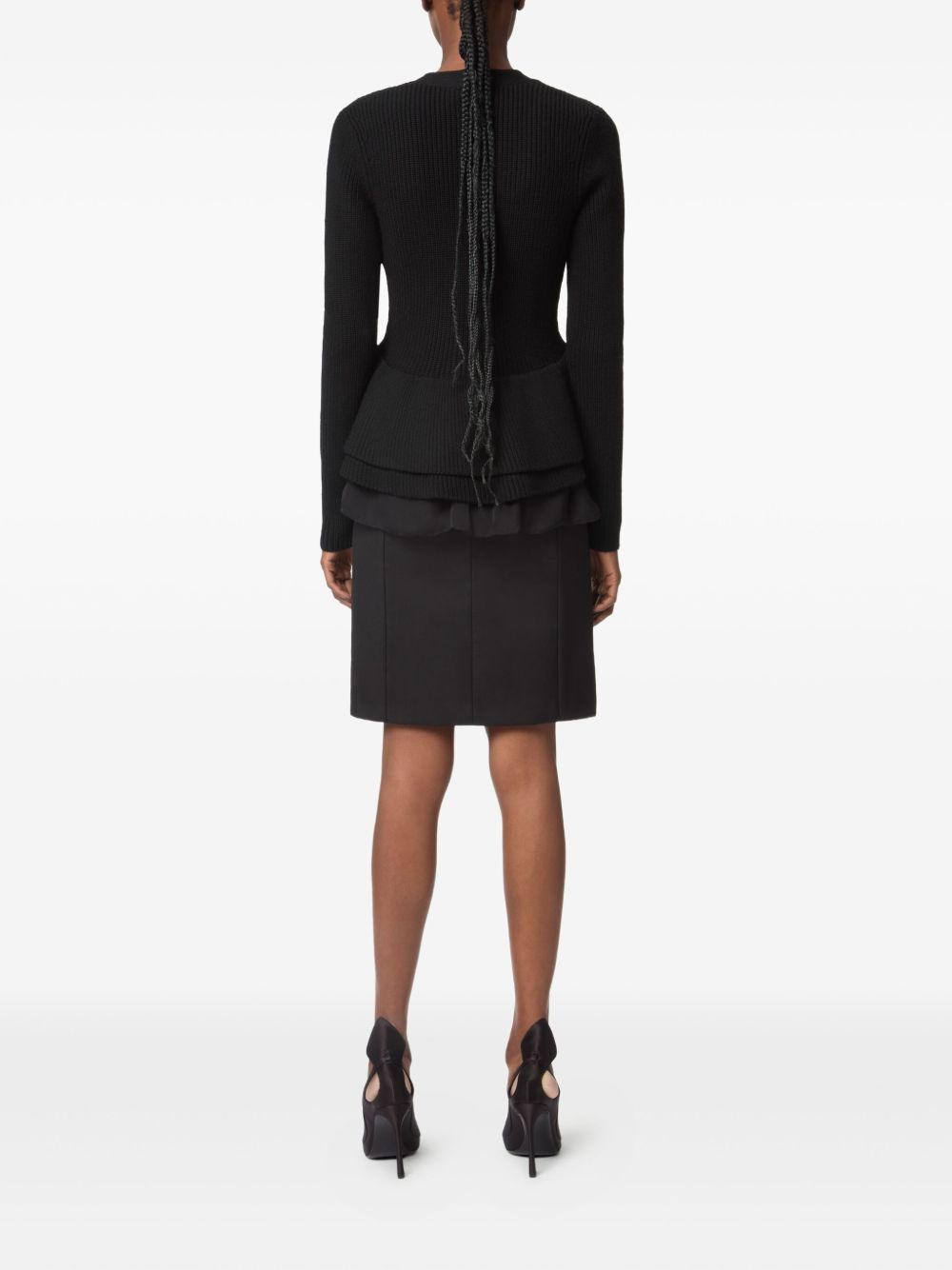 ruffled peplum cardigan - 4