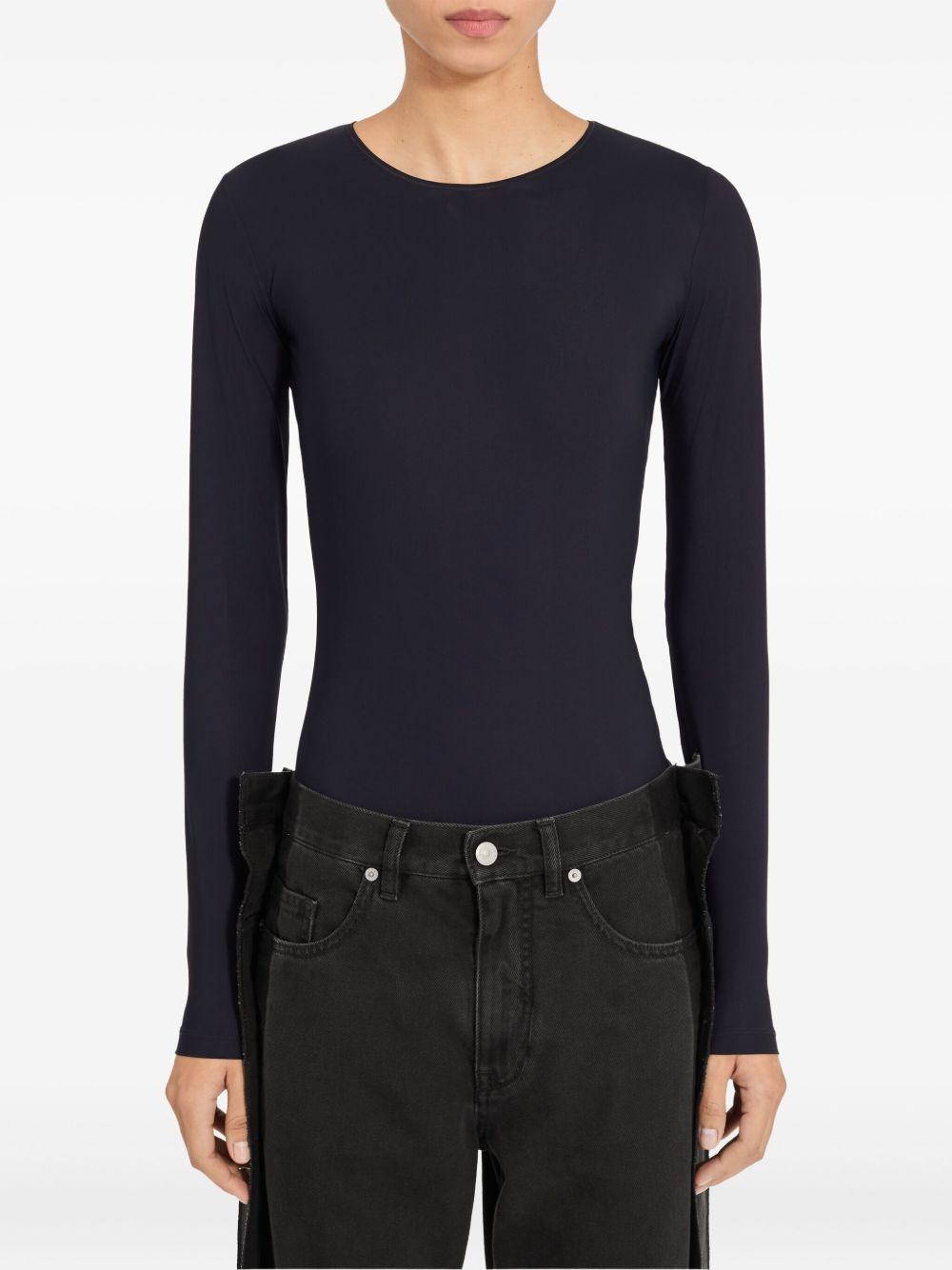 long-sleeve jeans bodysuit - 2