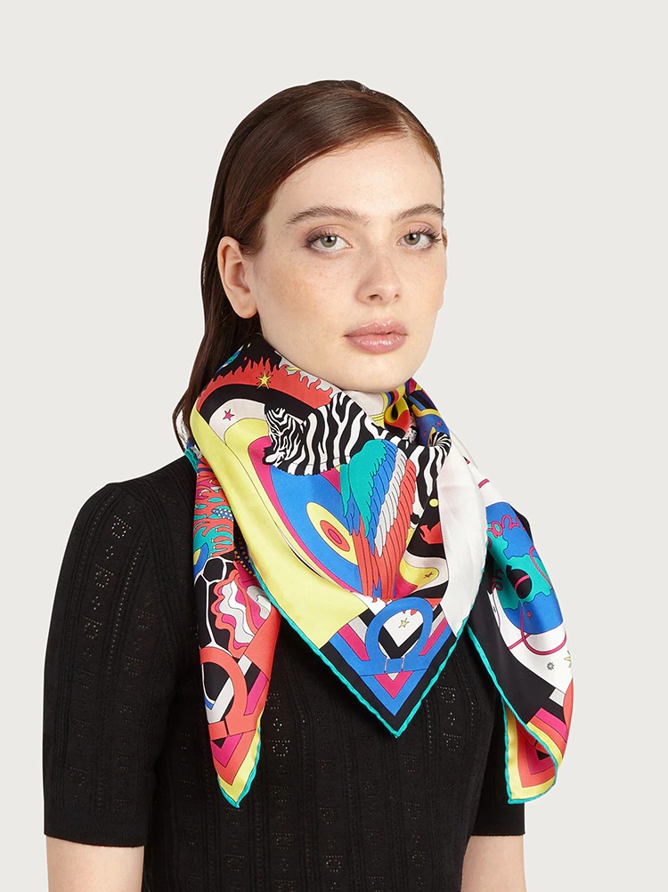 4 ELEMENTS PRINT SILK FOULARD - 2