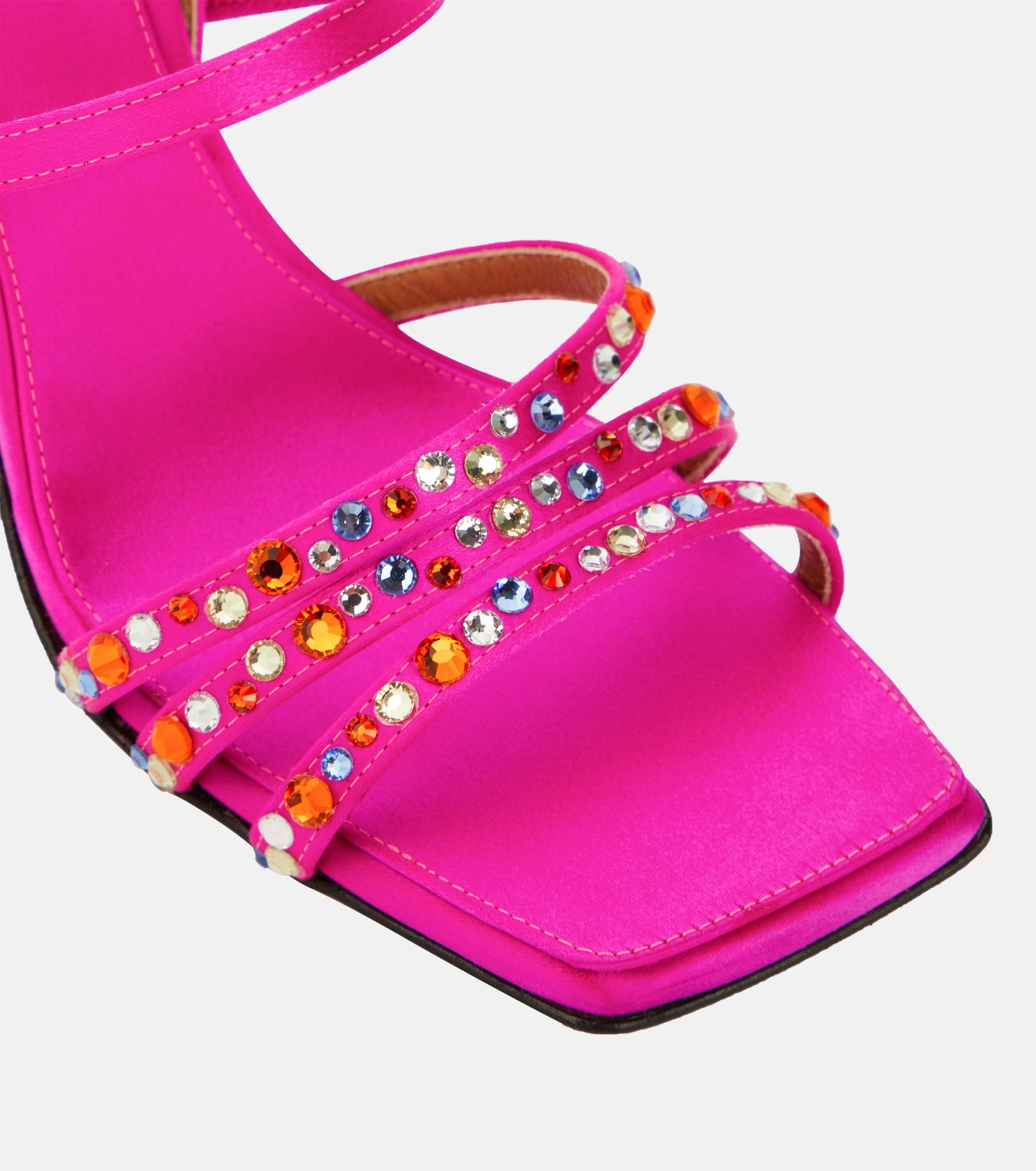Embellished satin sandals - 6