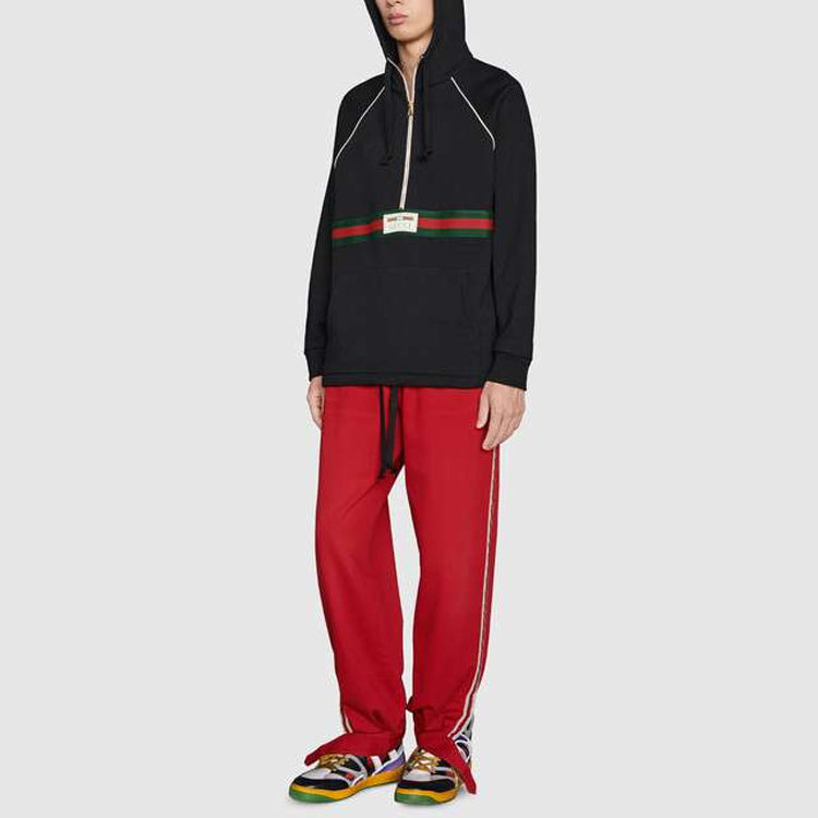 Gucci Cotton Jersey Sweatshirt With Web 'Black' 645320-XJDAK-1060 - 4