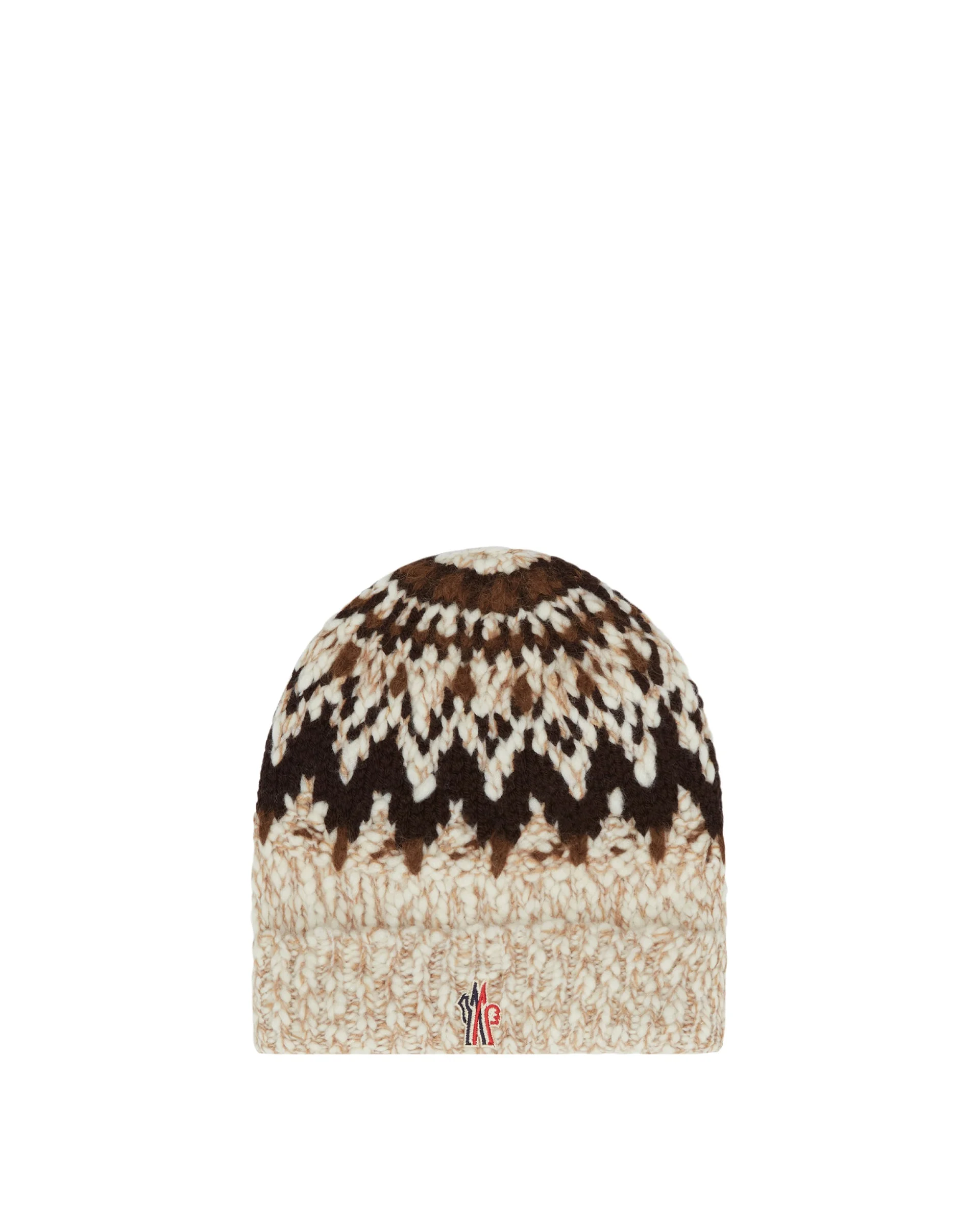 Beige Jacquard Beanie - 1