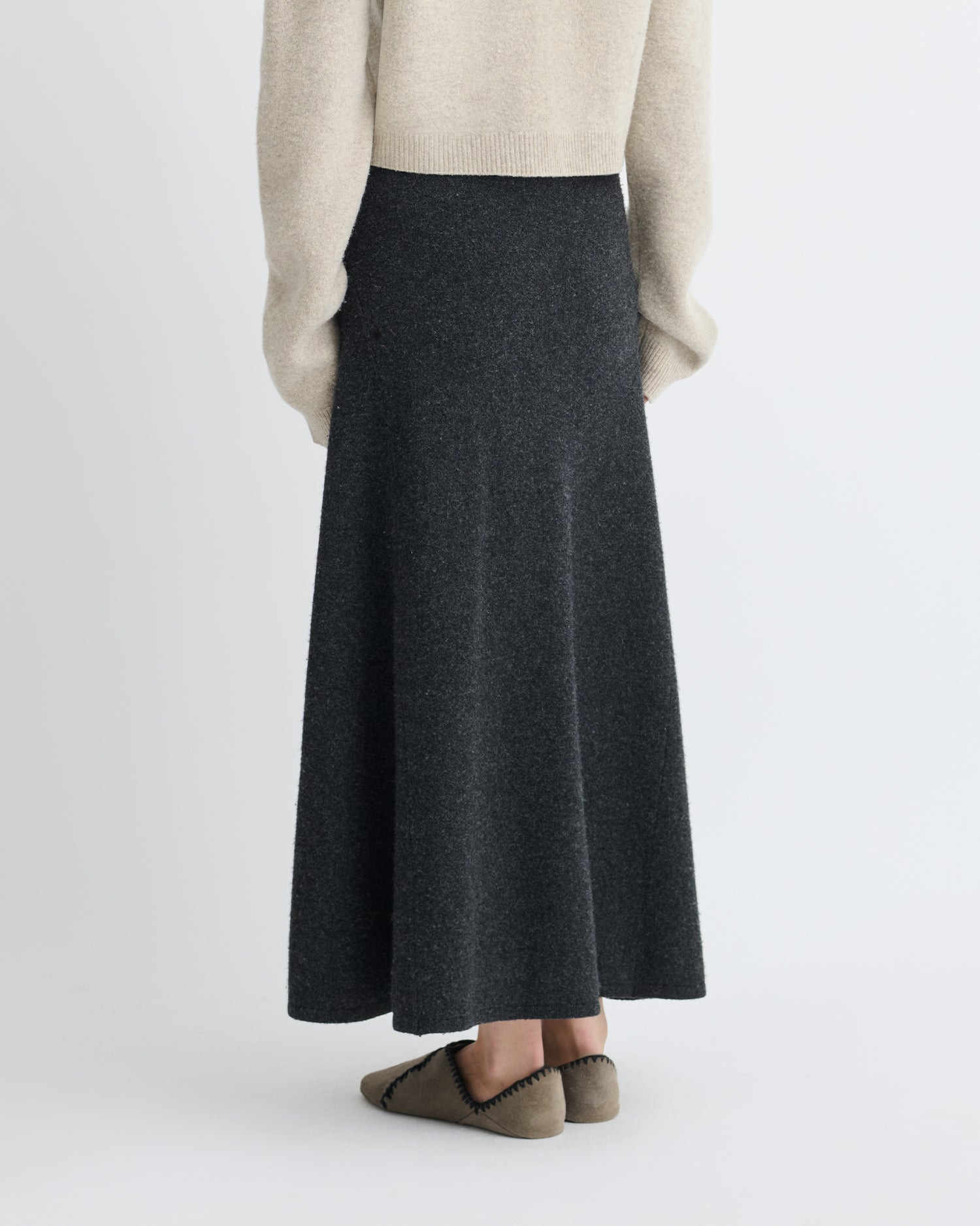 Overwashed Merino Mid-Length Skirt - 5