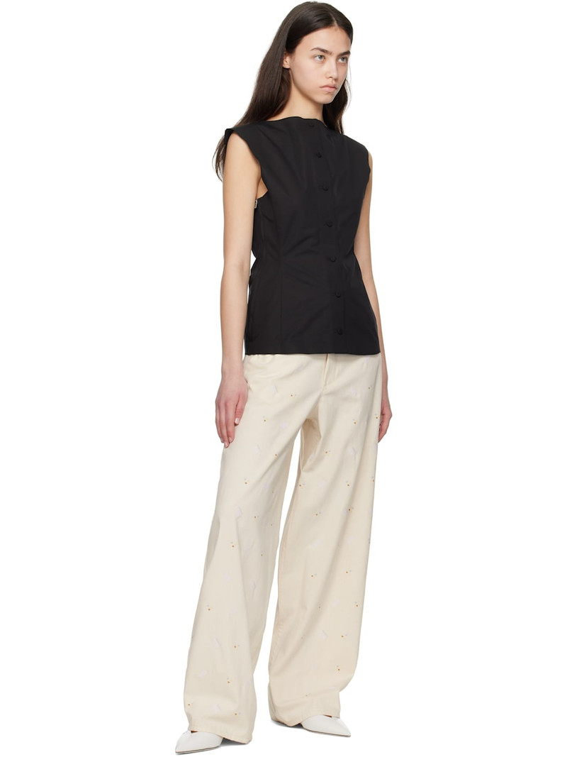 Marni Off-White Embroidered Light Denim Jeans outlook