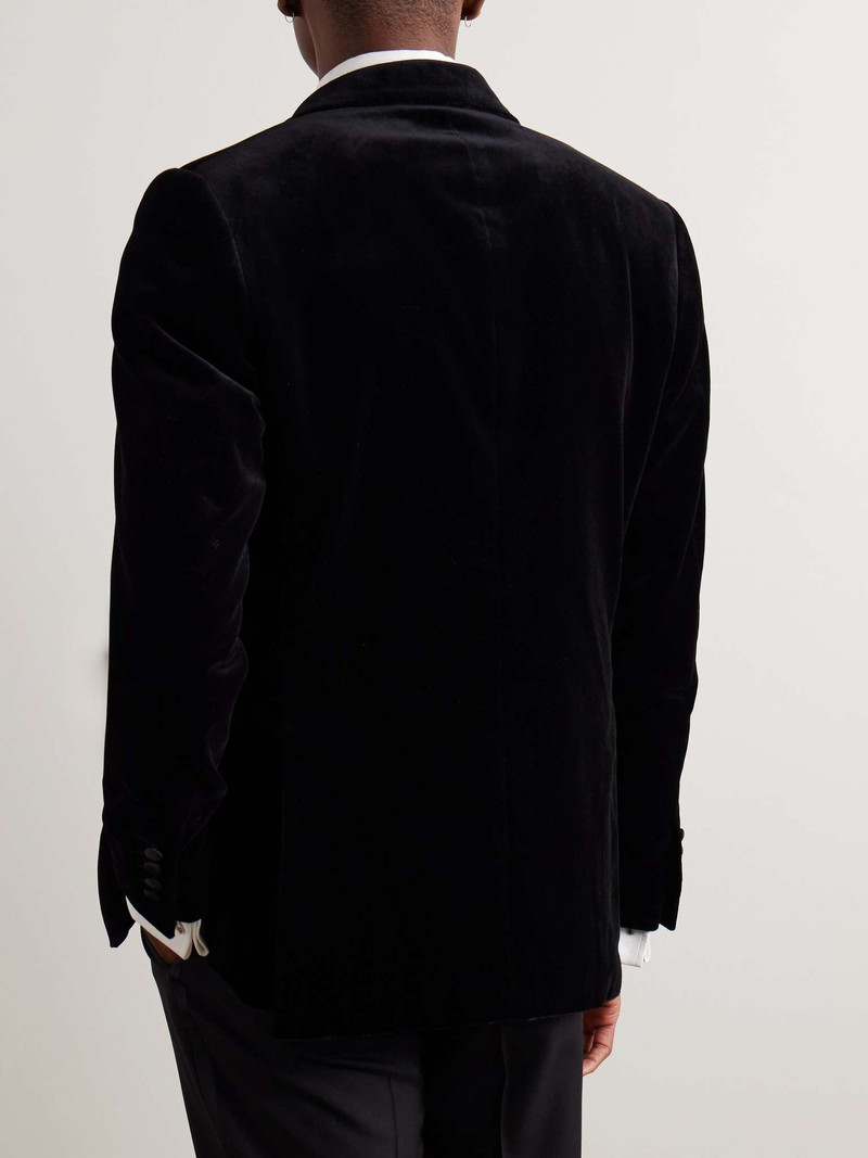 Slim-Fit Satin-Trimmed Cotton-Velvet Tuxedo Jacket 4