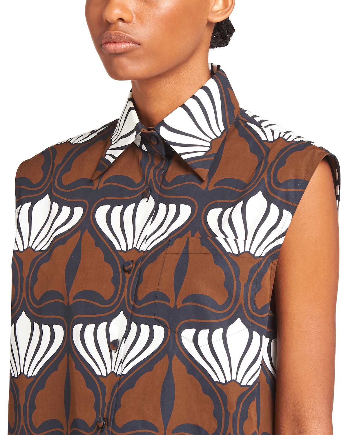 Printed cotton poplin shirt - 5