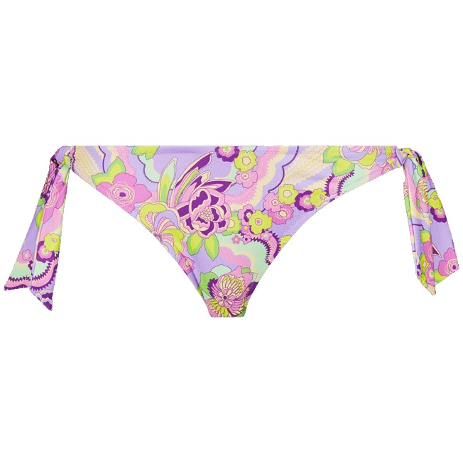 Women Bikini Bottom Tanga Rainbow Flowers - 1