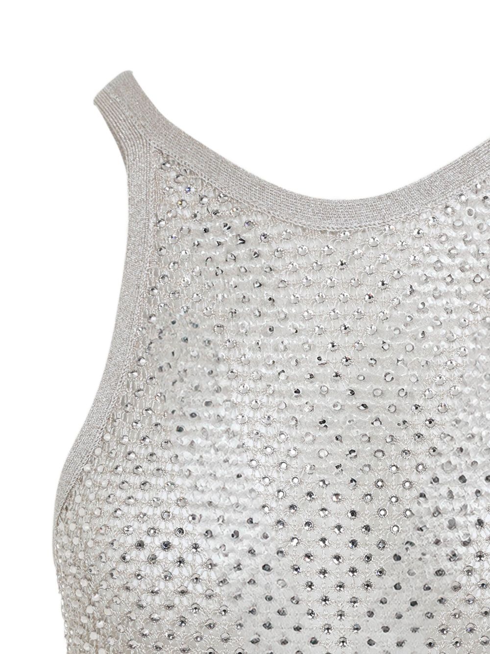 crystal-embroidered racerback tank top - 3