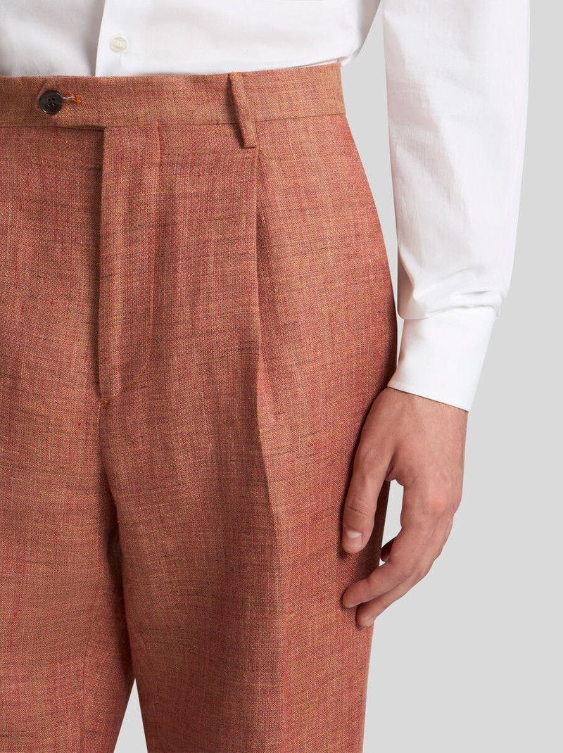 Etro LINEN AND COTTON SLUB TROUSERS outlook