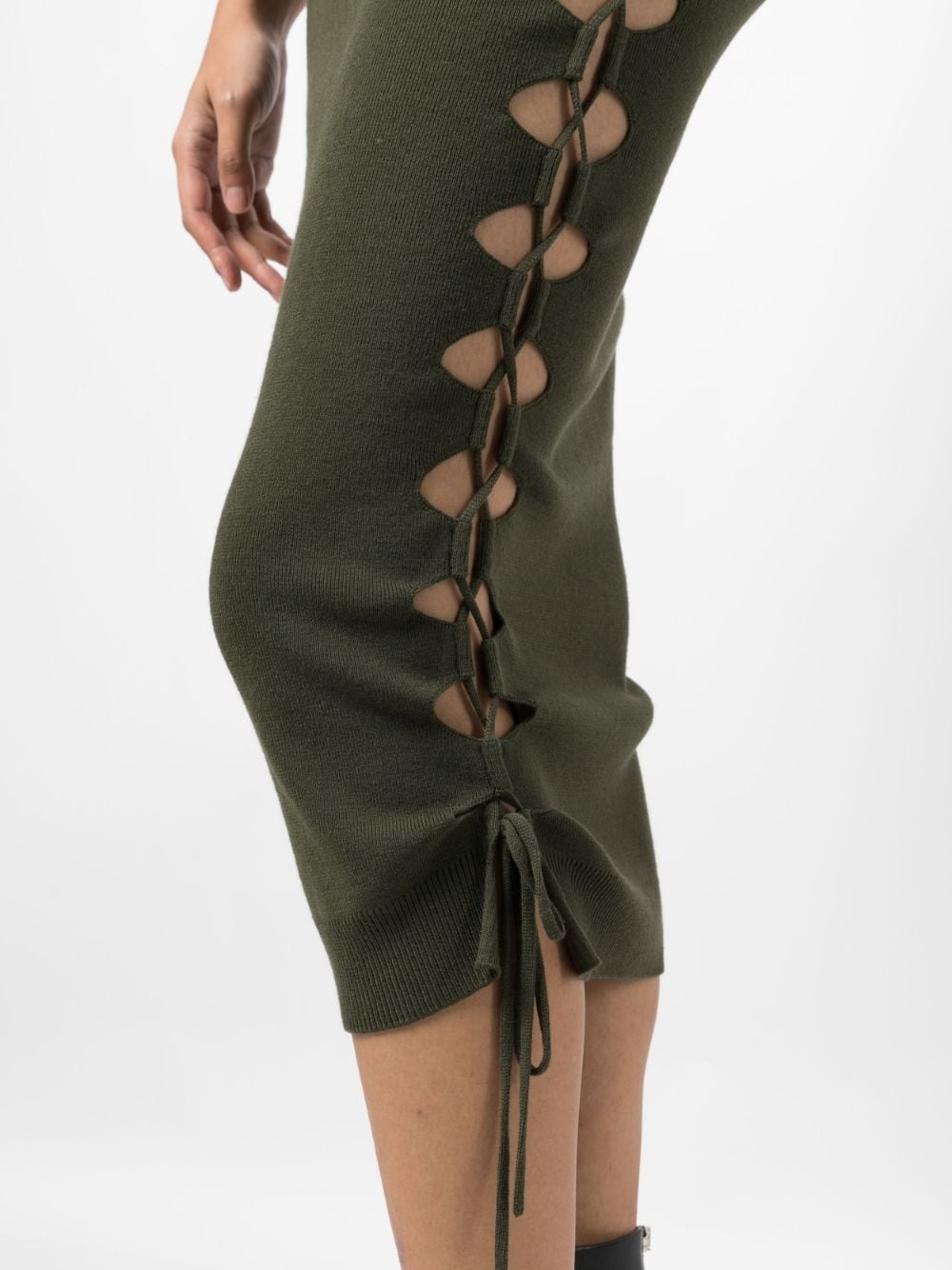 lace-up detailed knitted skirt - 5