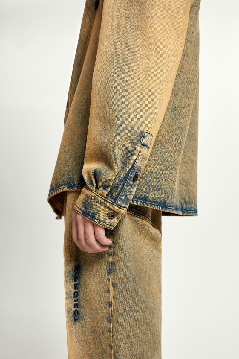 Y/Project Pinched Logo Denim Shirt outlook