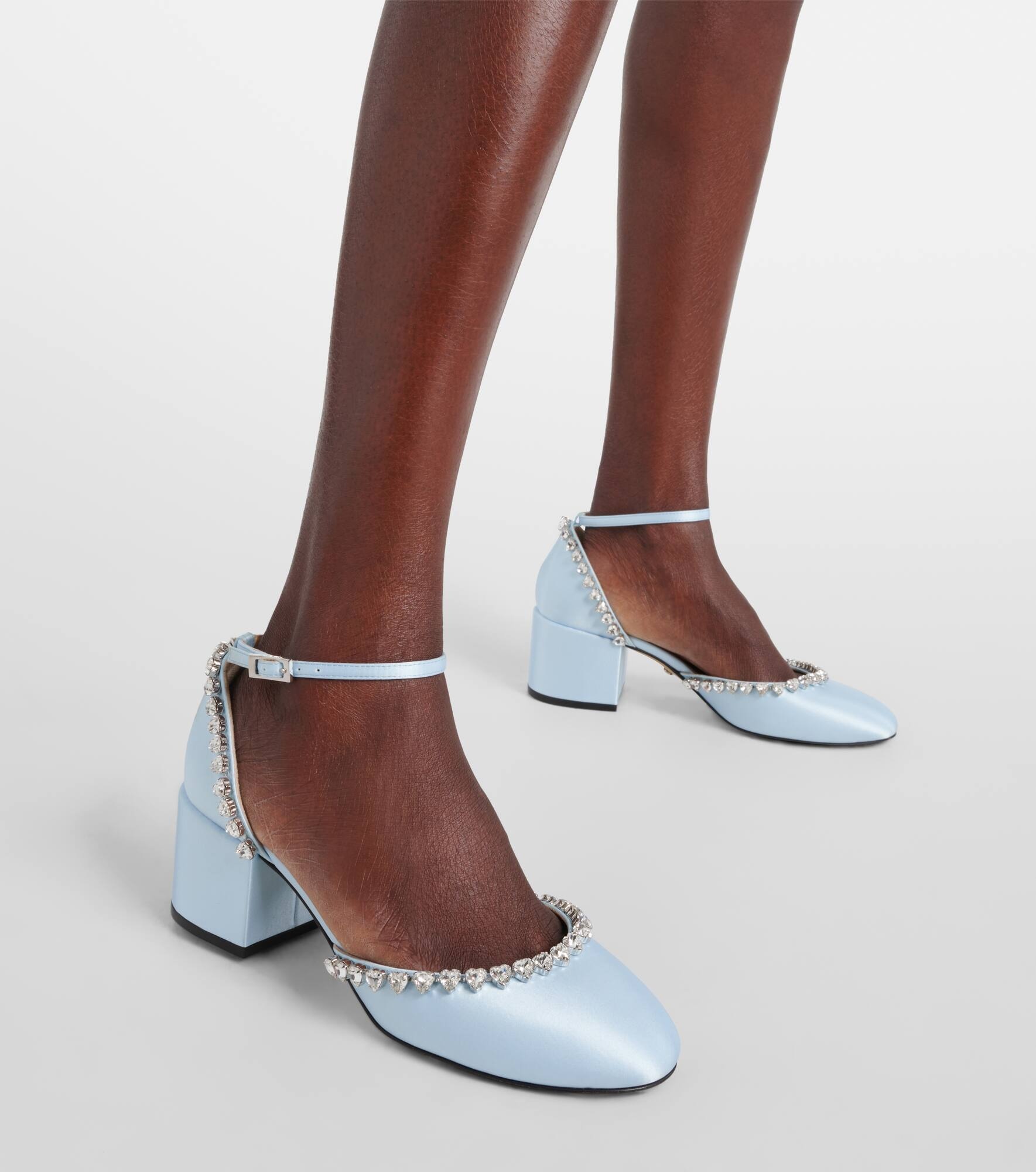 Audrey 55 embellished satin pumps - 4