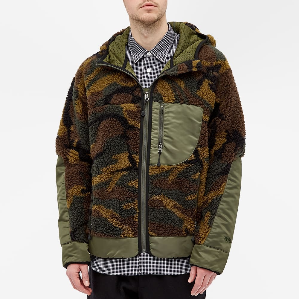 Junya Watanabe MAN Camo Sherpa Fleece Hooded Jacket - 5