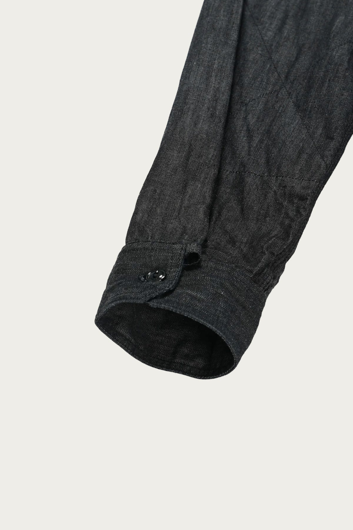 Work Shirt - Black Cotton Denim Shirting - 4