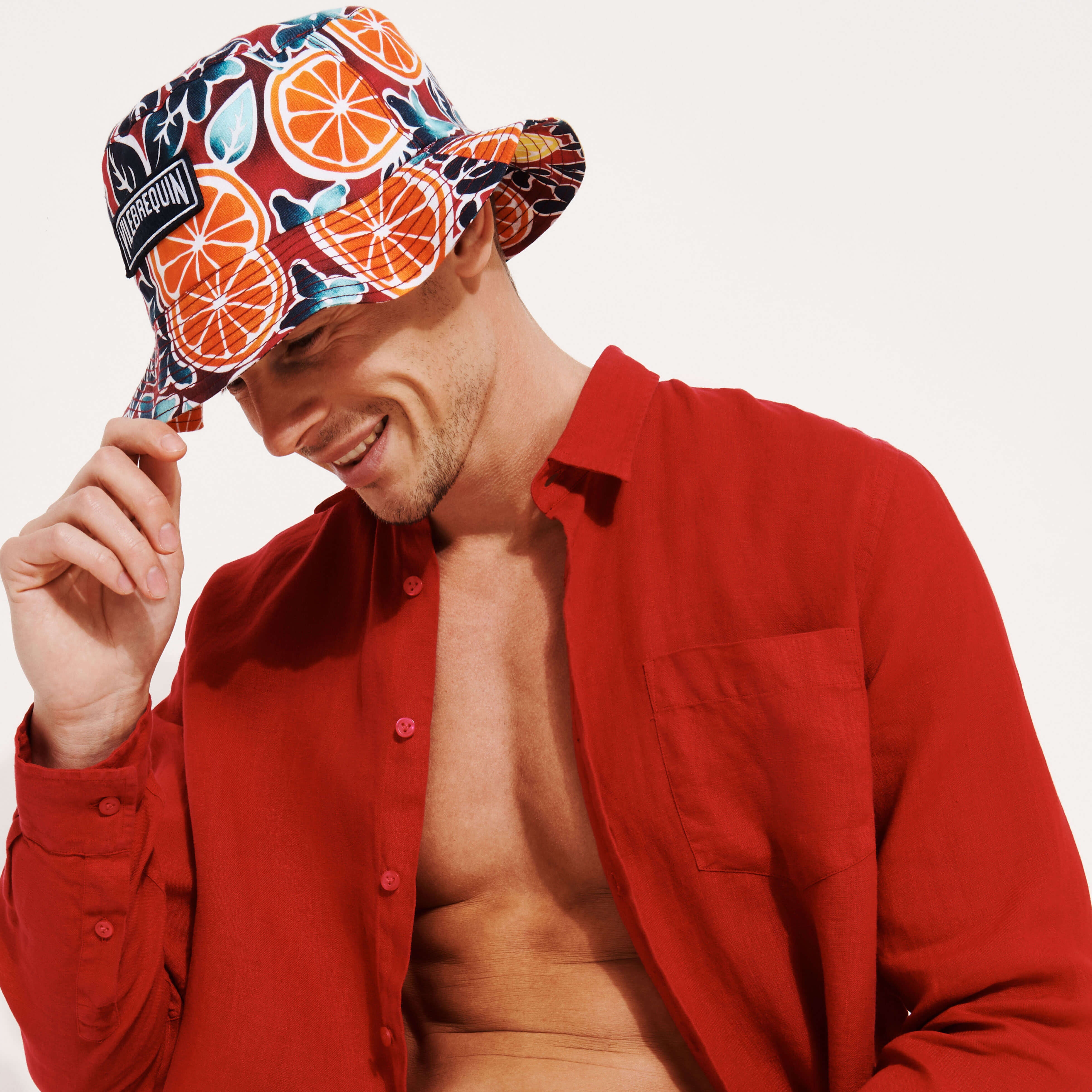 Unisex Linen Printed Hat Presse Citron - 4