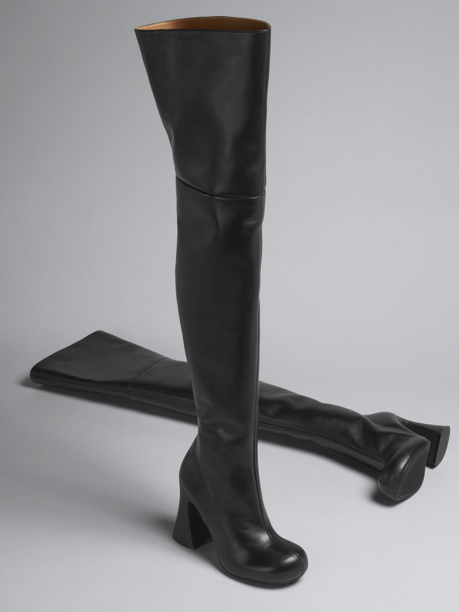 BLACK OVER-THE-KNEE LEATHER BOOT - 4