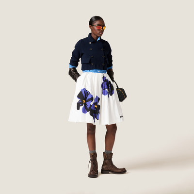 Miu Miu Poplin and jersey printed skirt outlook