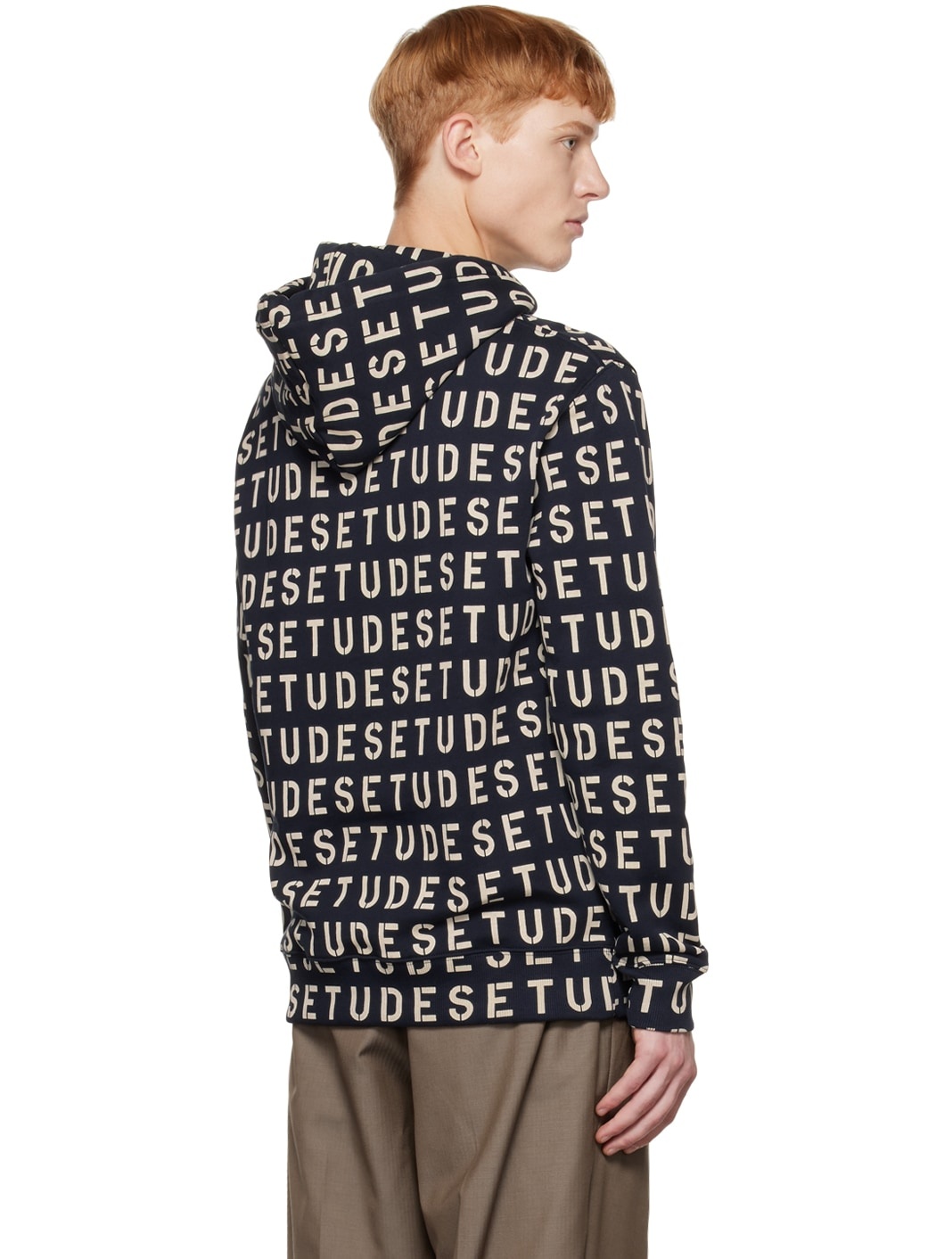Navy Klein Stencil Allover Hoodie - 3