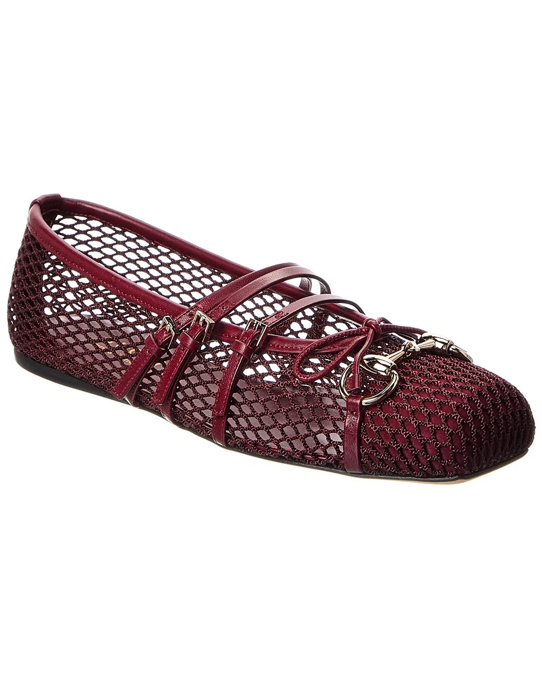 Gucci Horsebit Mesh & Leather Ballet Flat - 1