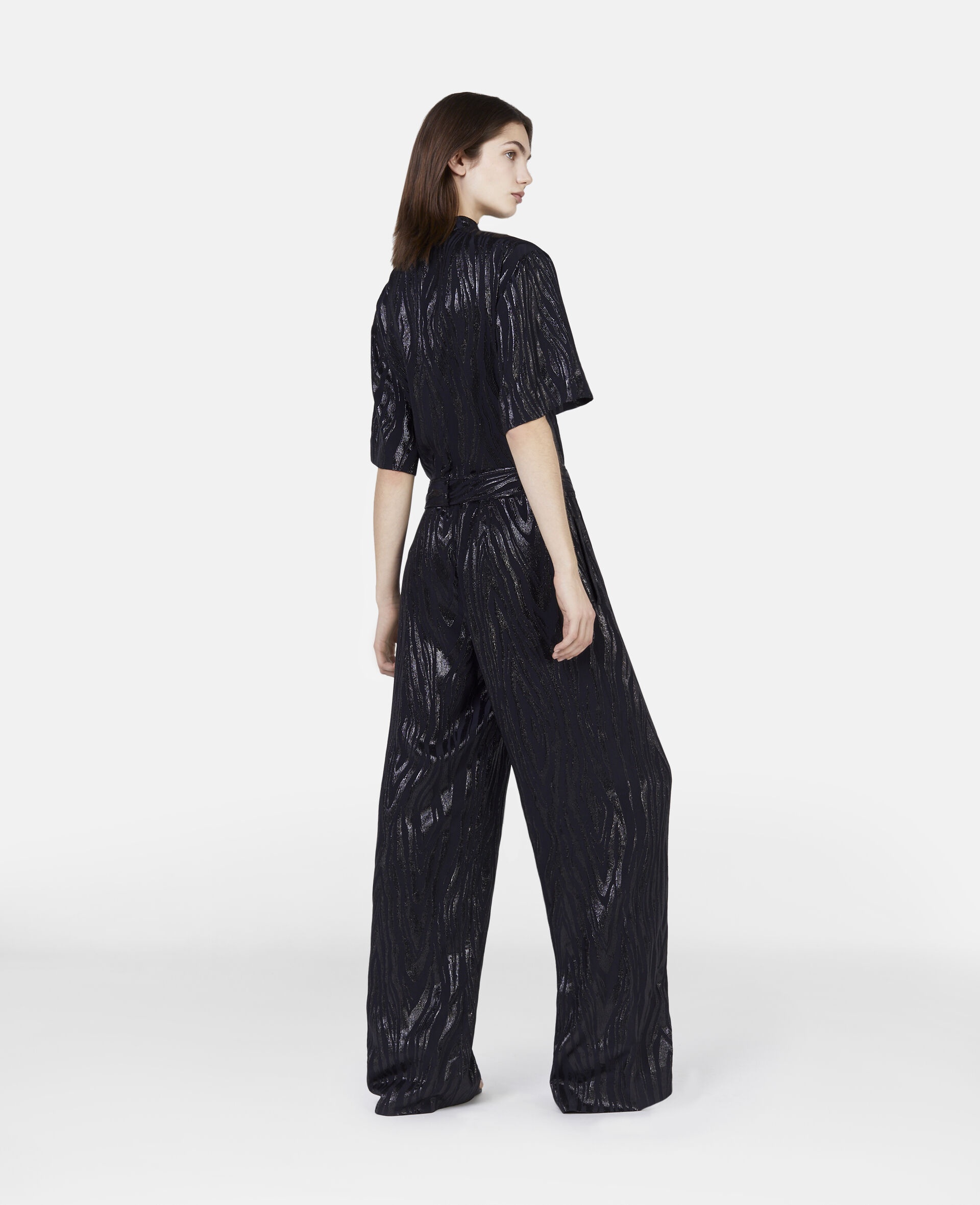 Woodgrain Print Lurex Jumpsuit - 3