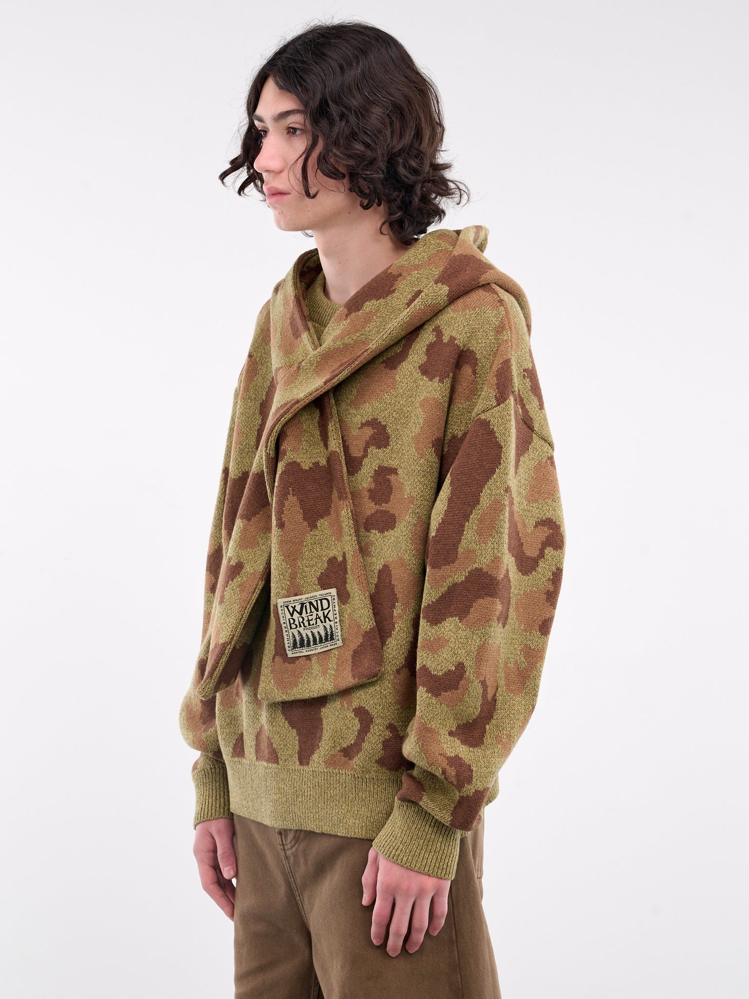 Camouflage Knit Hooded Sweater - 2