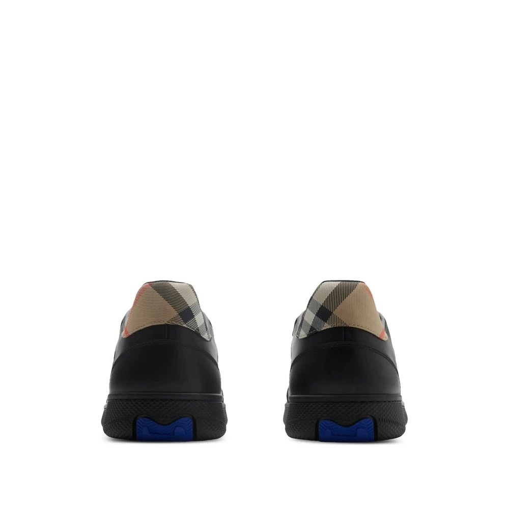 Burberry BLACK CHECK PATTERN LACE-UP SNEAKERS | miinto
