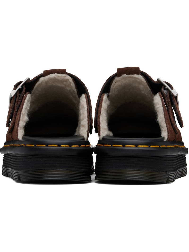 Brown Zebzag Suede Slingback Platform Mules 2